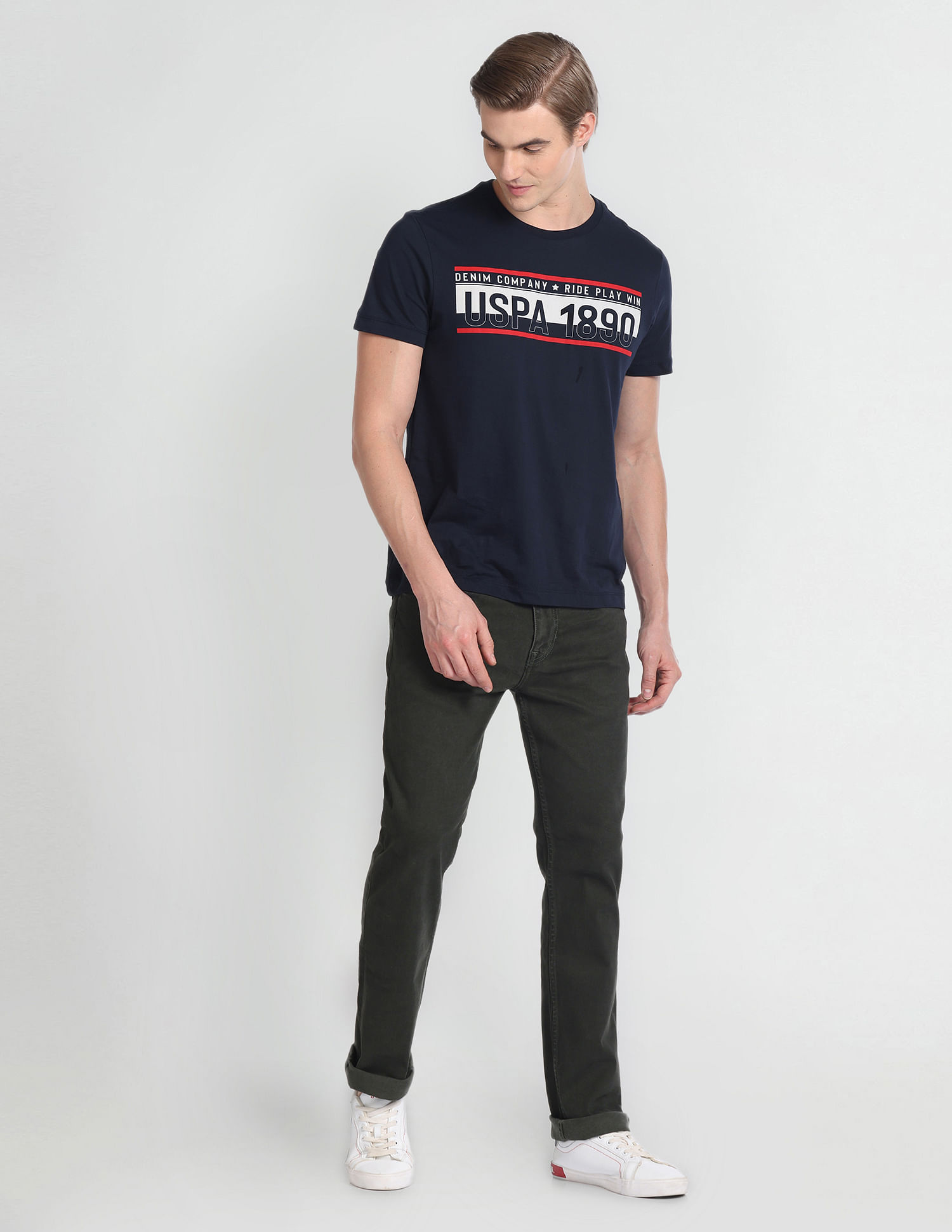 U.S. Polo Assn. Denim Co. Harold Slim Straight Fit Green Jeans