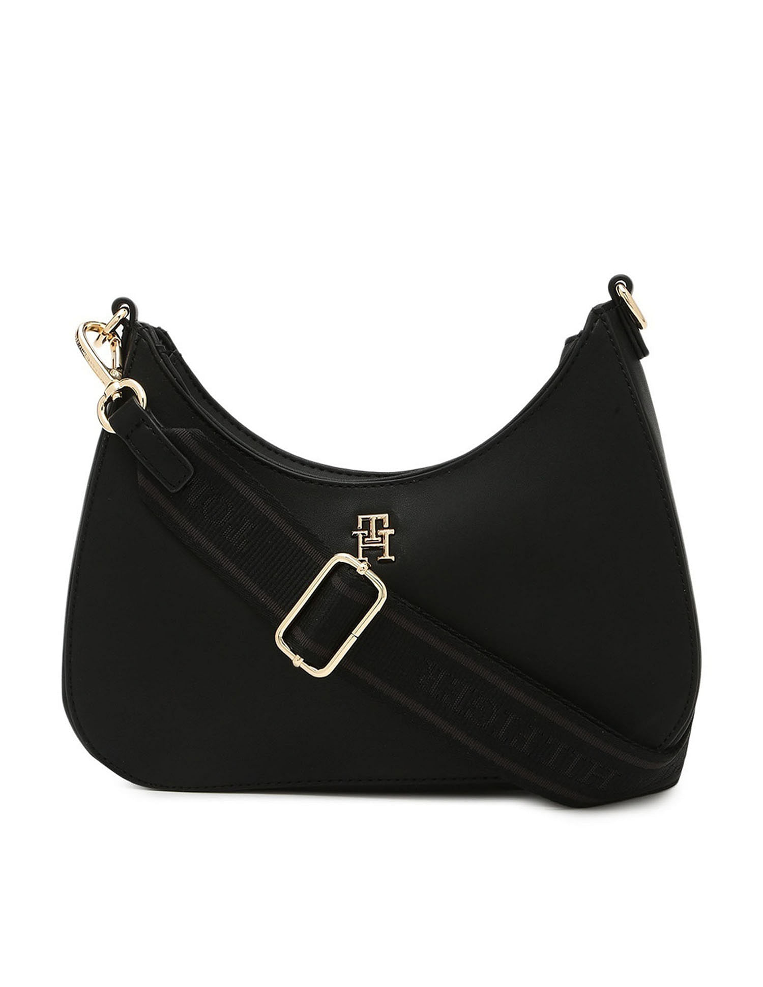 Tommy Hilfiger Solid Black PU Bag