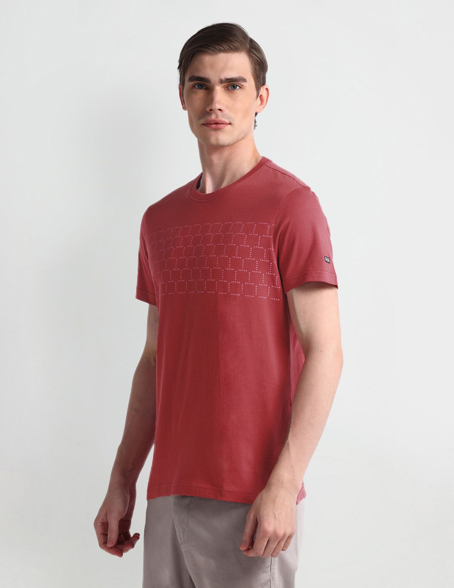 Arrow Sport Brand Printed Crew Neck T-Shirt