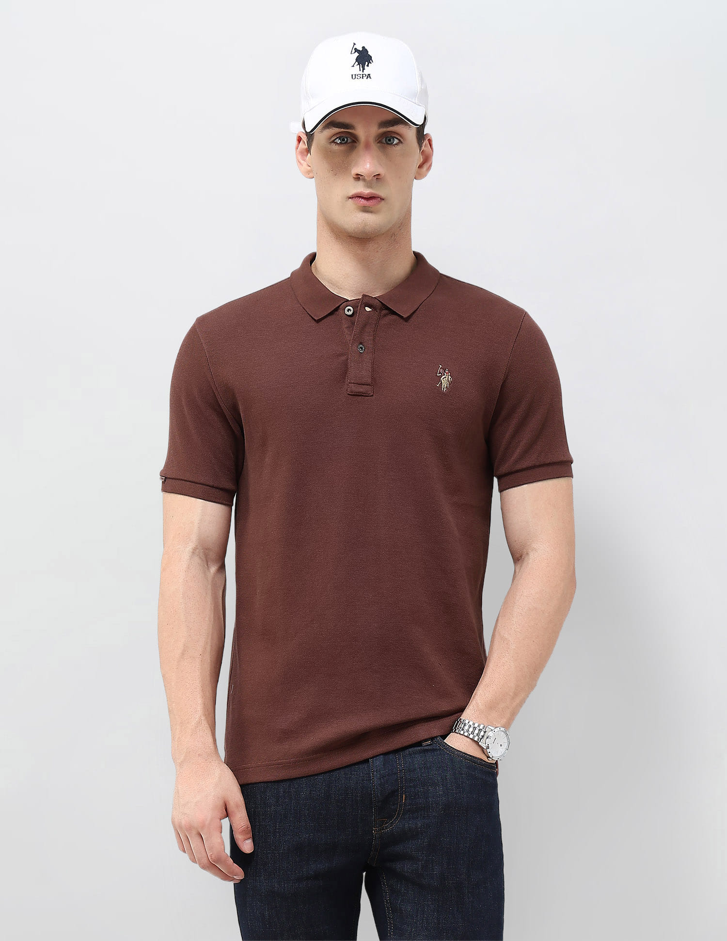 Buy U.S. Polo Assn. Denim Co. Solid Monochrome Polo Shirt - NNNOW.com