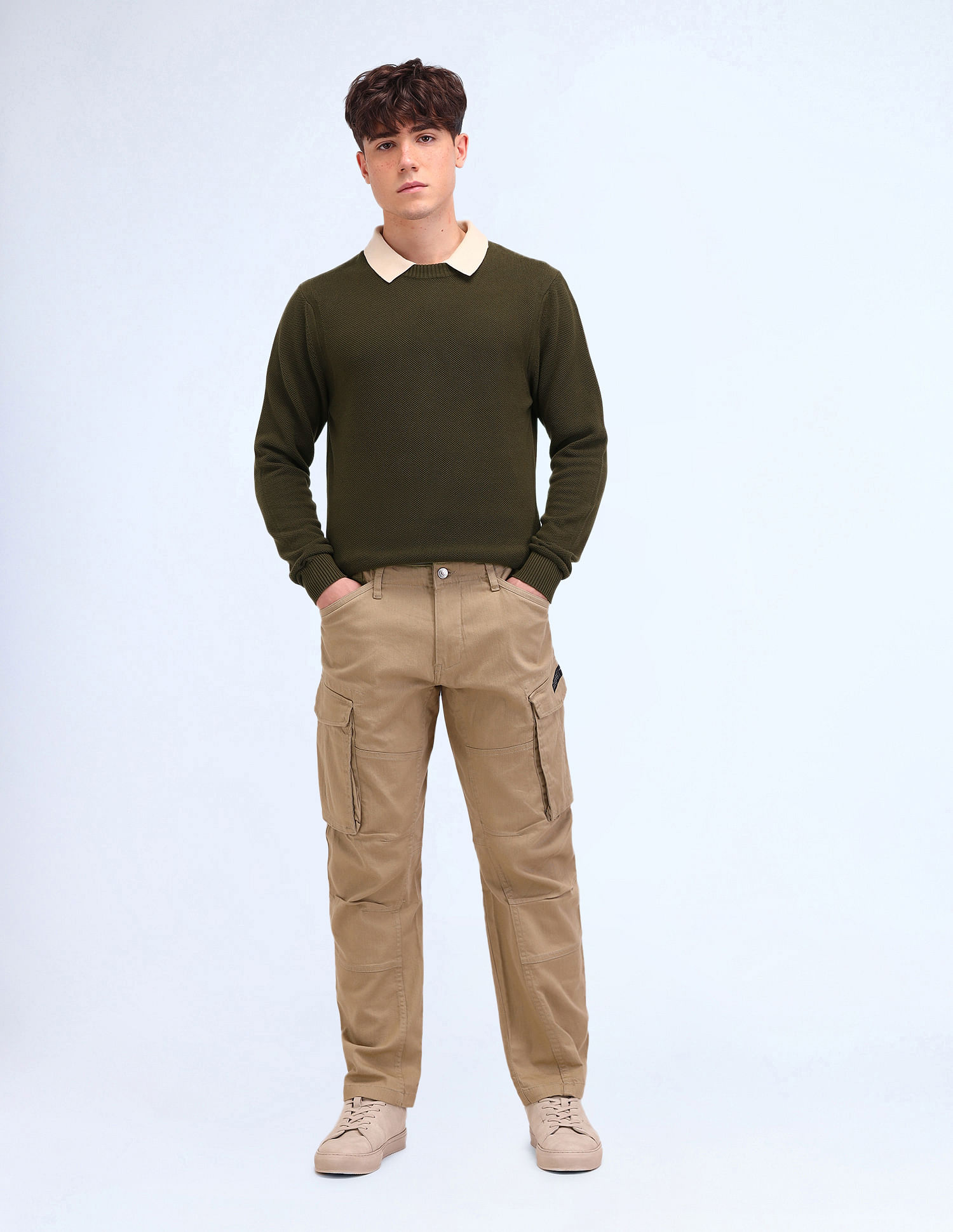 Flying Machine Textured Cotton Sweater