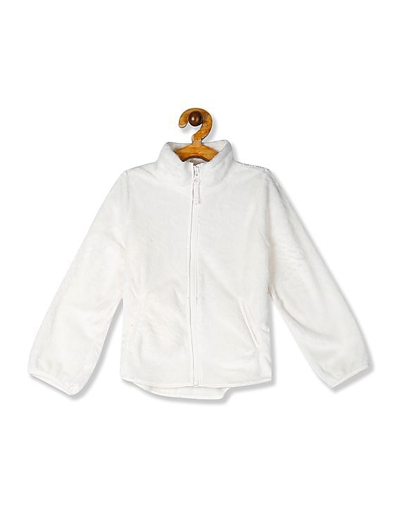 Girls white outlet fleece jacket