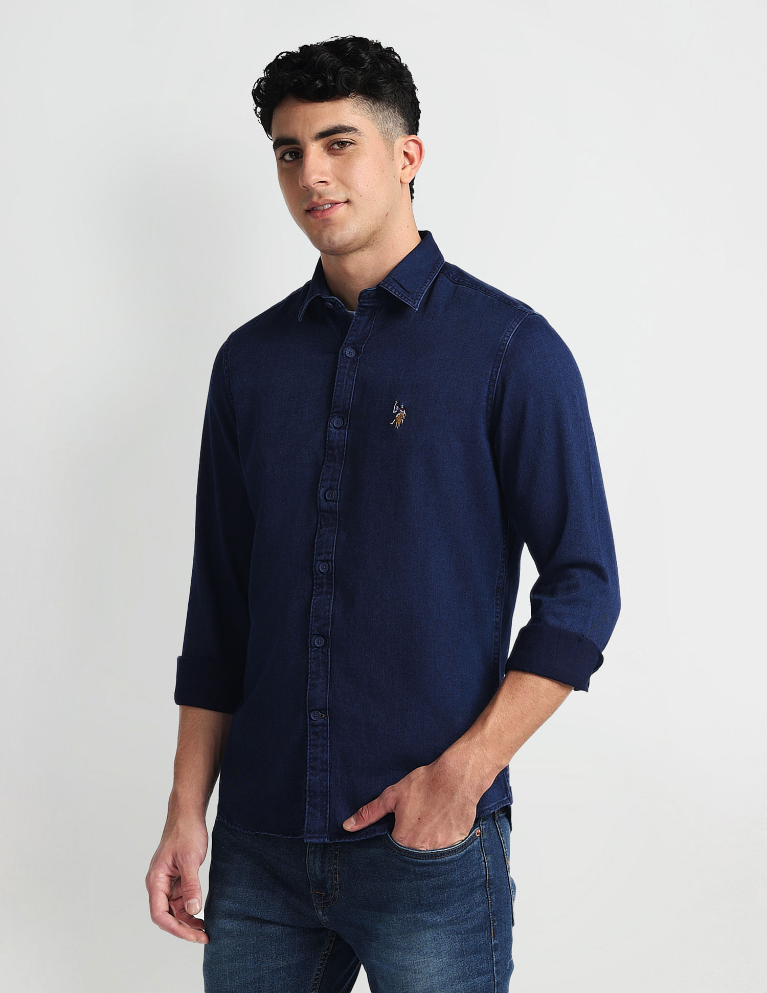 U.S. Polo Assn. Denim Co. Slim Fit Washed Denim Shirt