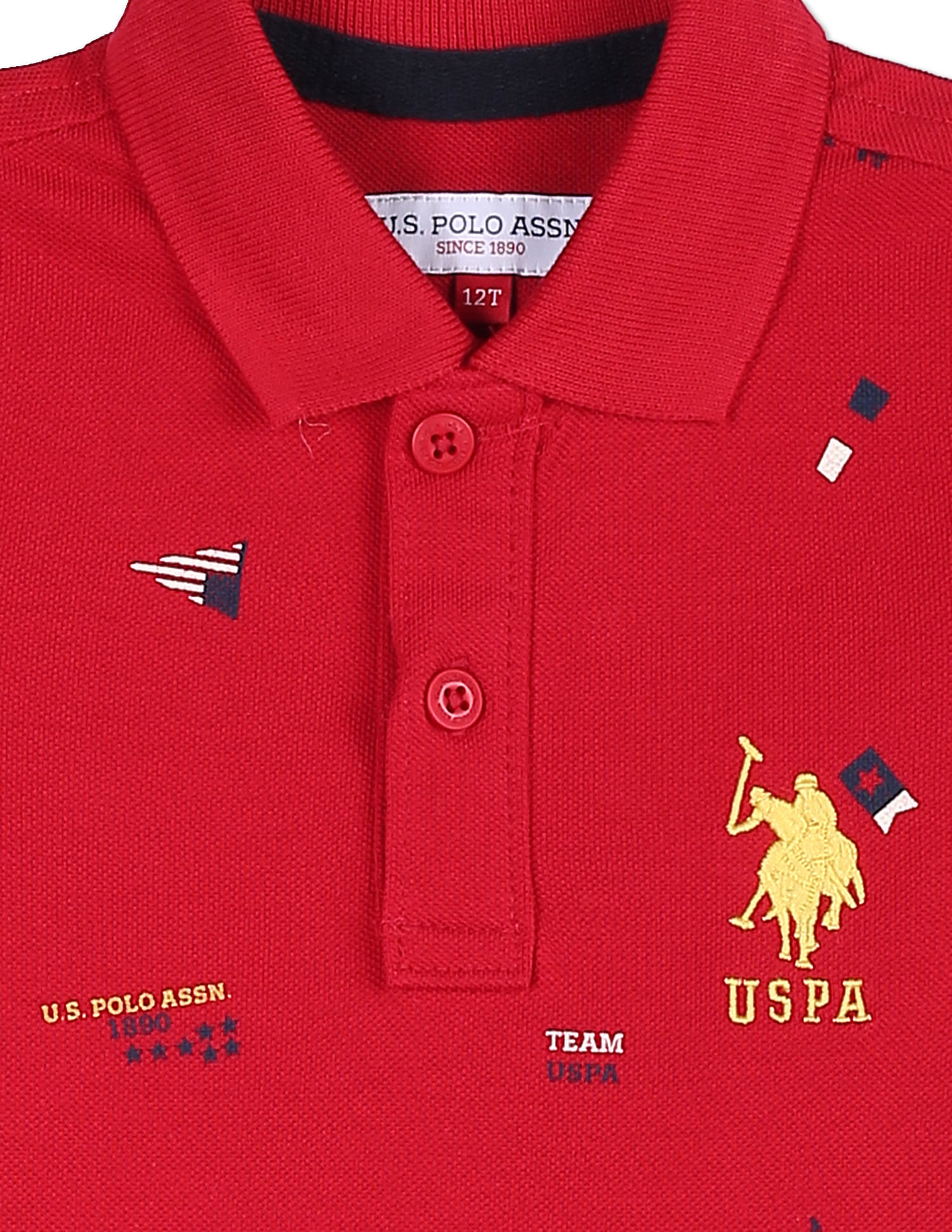 U.S. Polo Assn. Kids Brand Print Cotton Polo Shirt