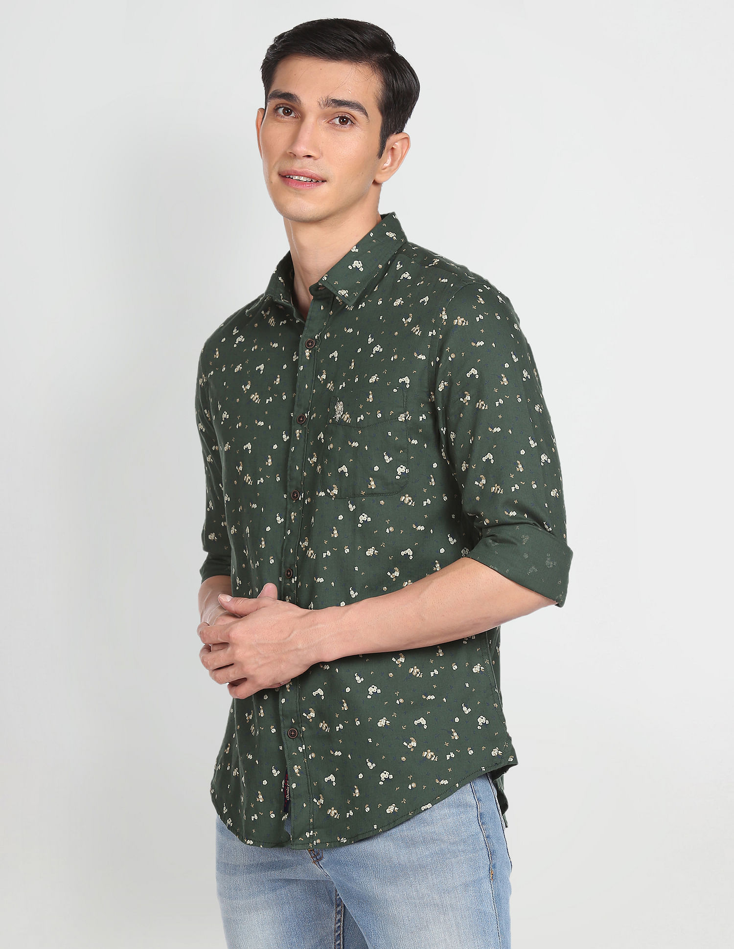 U.S. Polo Assn. Denim Co. Pure Cotton Printed Casual Shirt