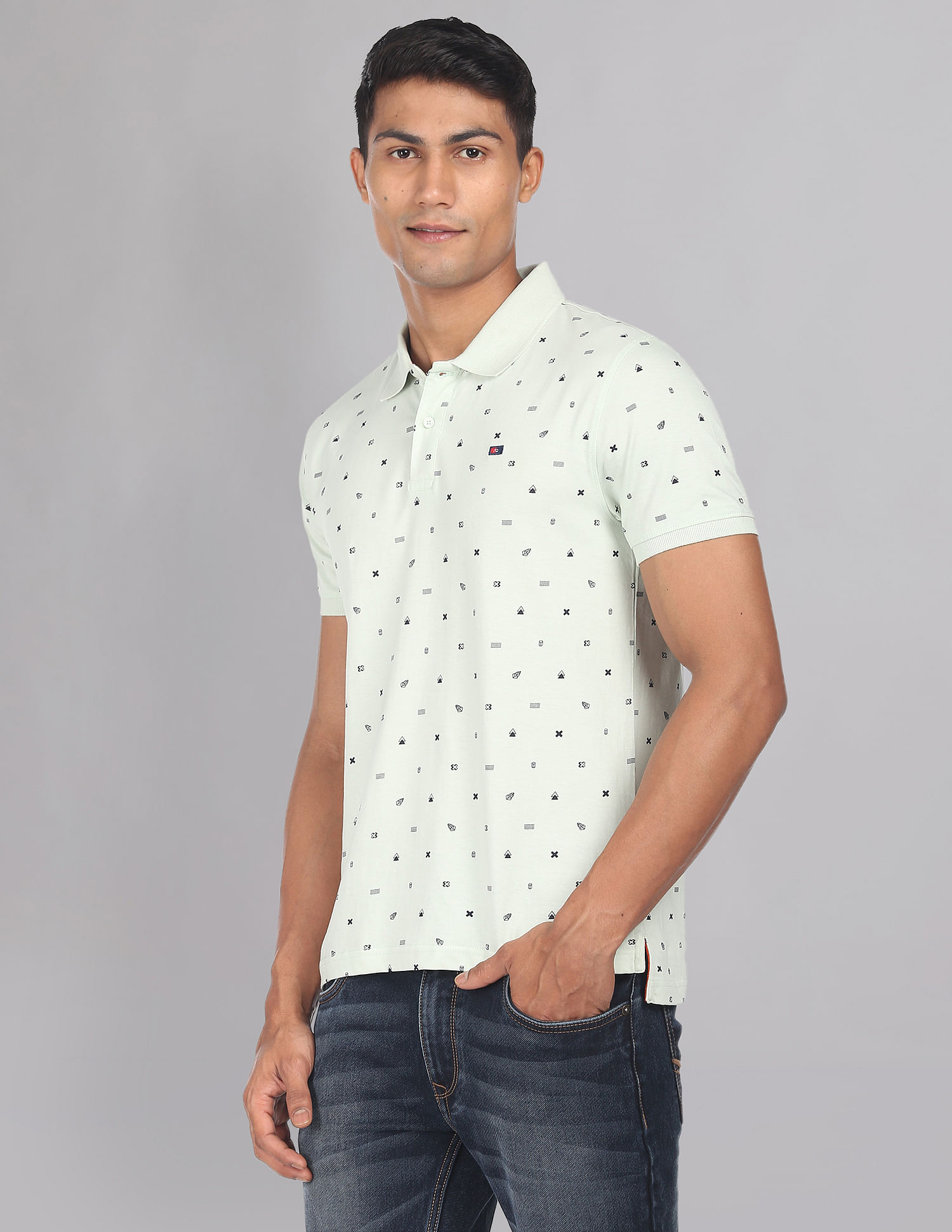 AD by Arvind Modern All Over Print Polo Shirt