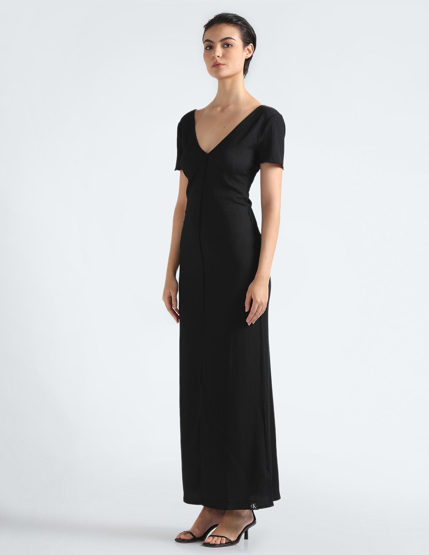 Calvin klein black maxi dress hotsell