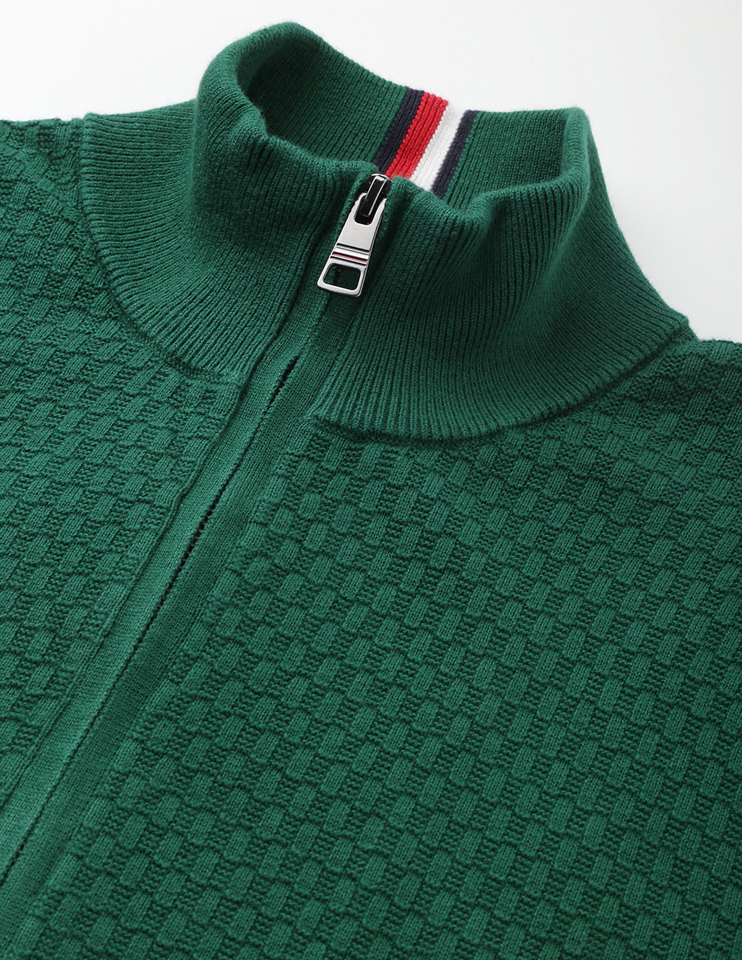 Tommy Hilfiger High Neck Patterned Knit Sweatshirt
