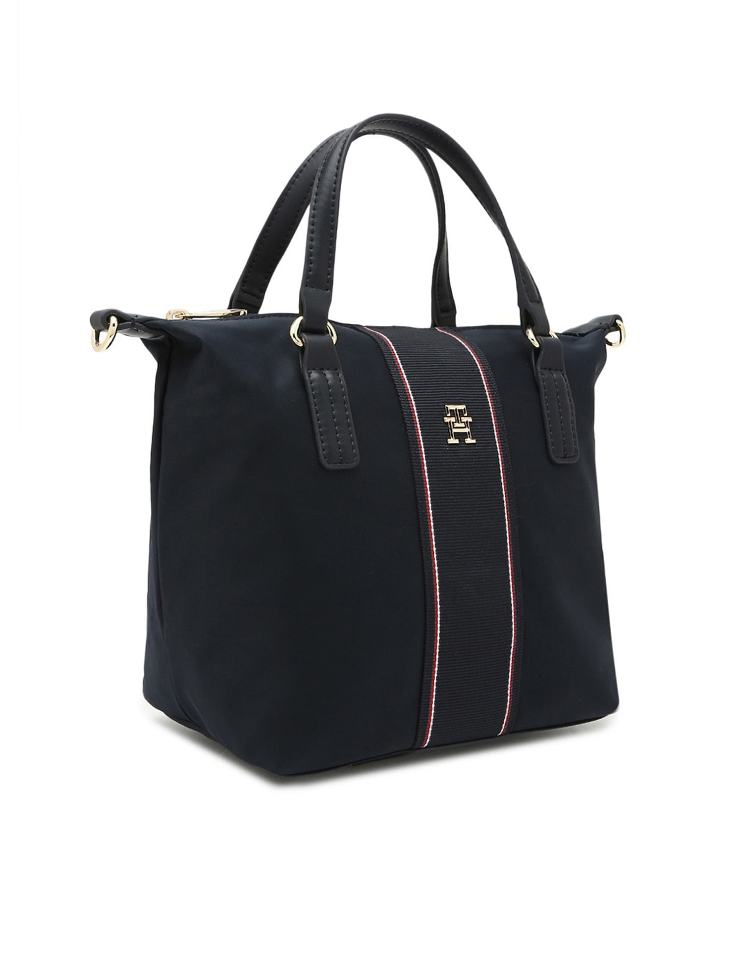 Tommy Hilfiger Solid Blue Nylon Handbags