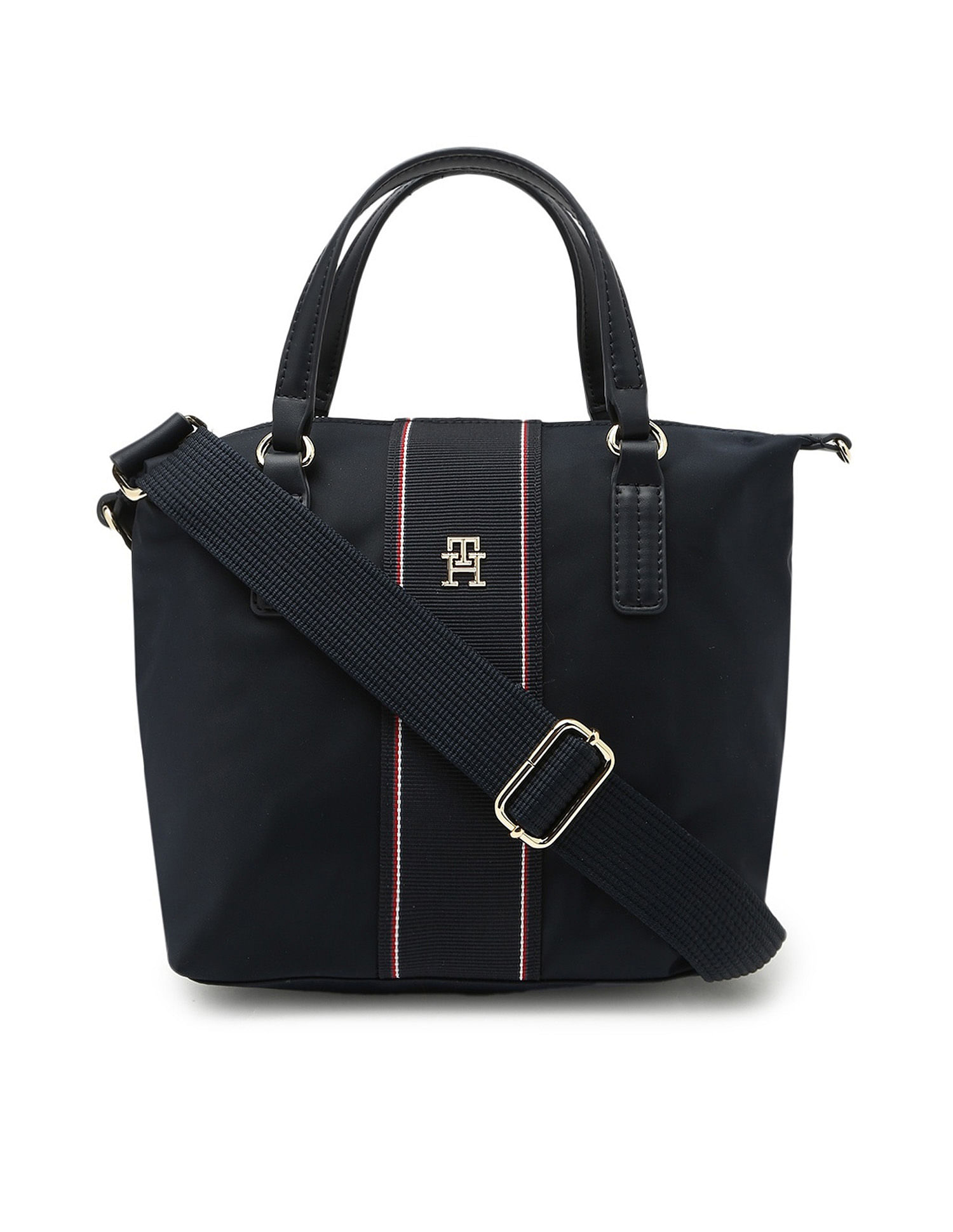 Tommy Hilfiger Solid Blue Nylon Handbags