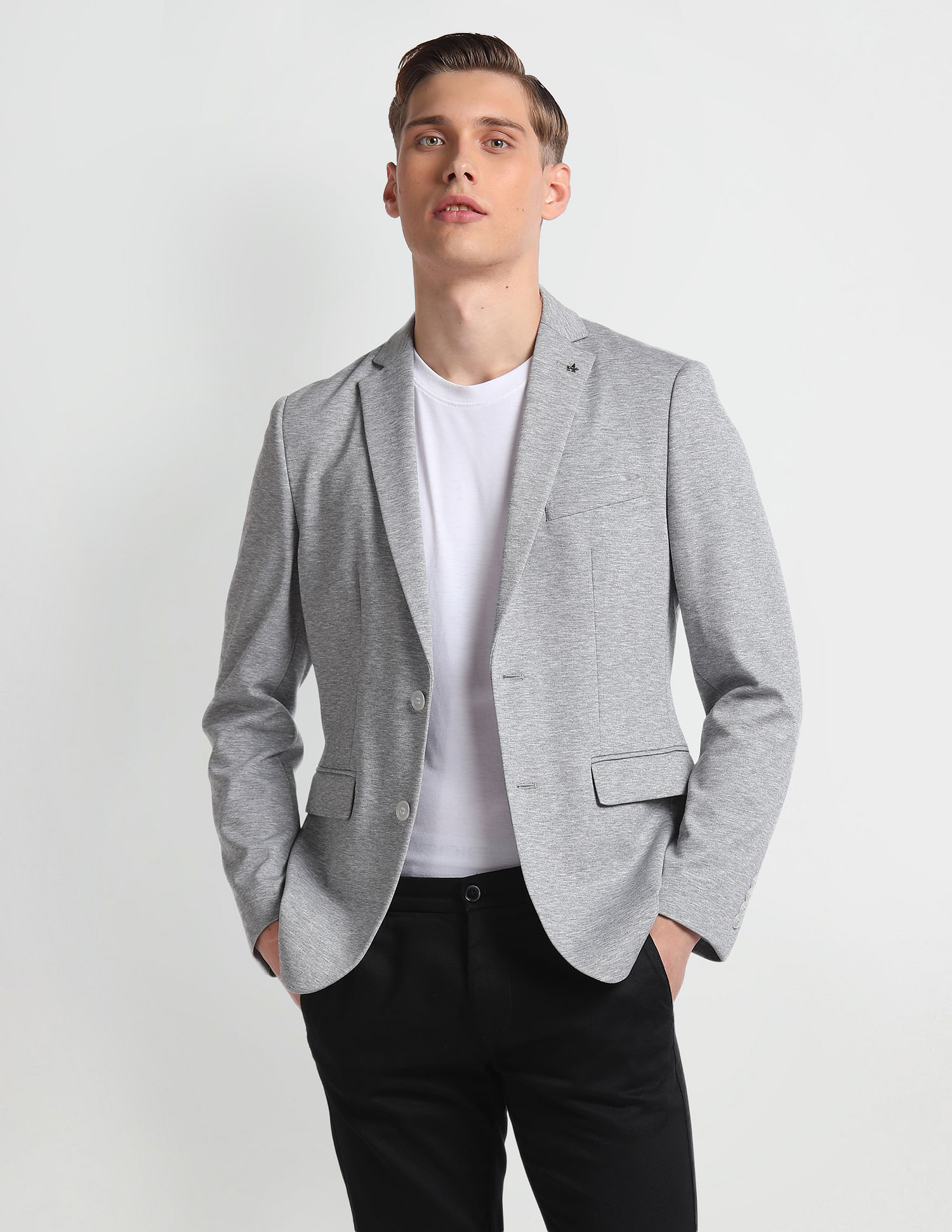 Buy Arrow Notch Lapel Collar Check Blazer - NNNOW.com