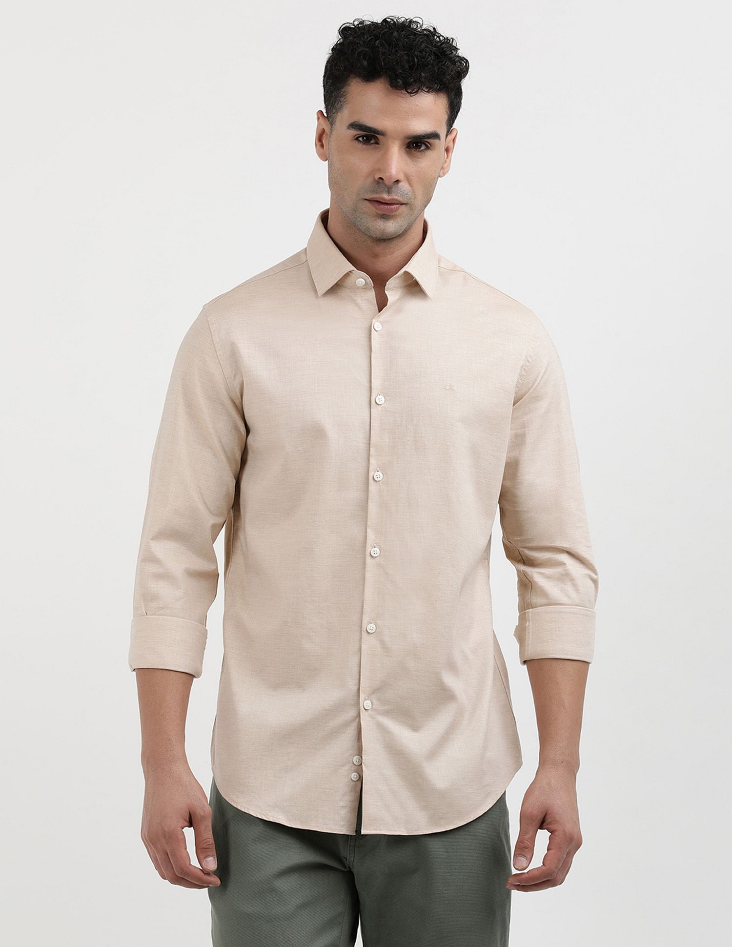Calvin Klein Slim Fit Twill Solid Shirt