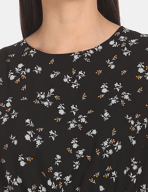 Flying Machine Women Three-Quarter Sleeve Printed Dress