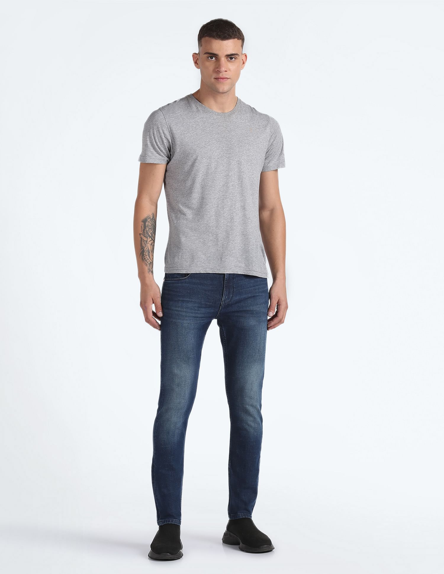 Flying Machine Slash Slim Tapered Mid Rise Jeans