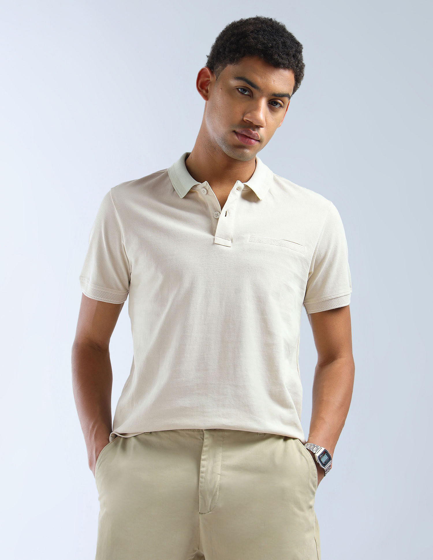 Flying Machine Solid Pure Cotton Essentials Polo Shirt