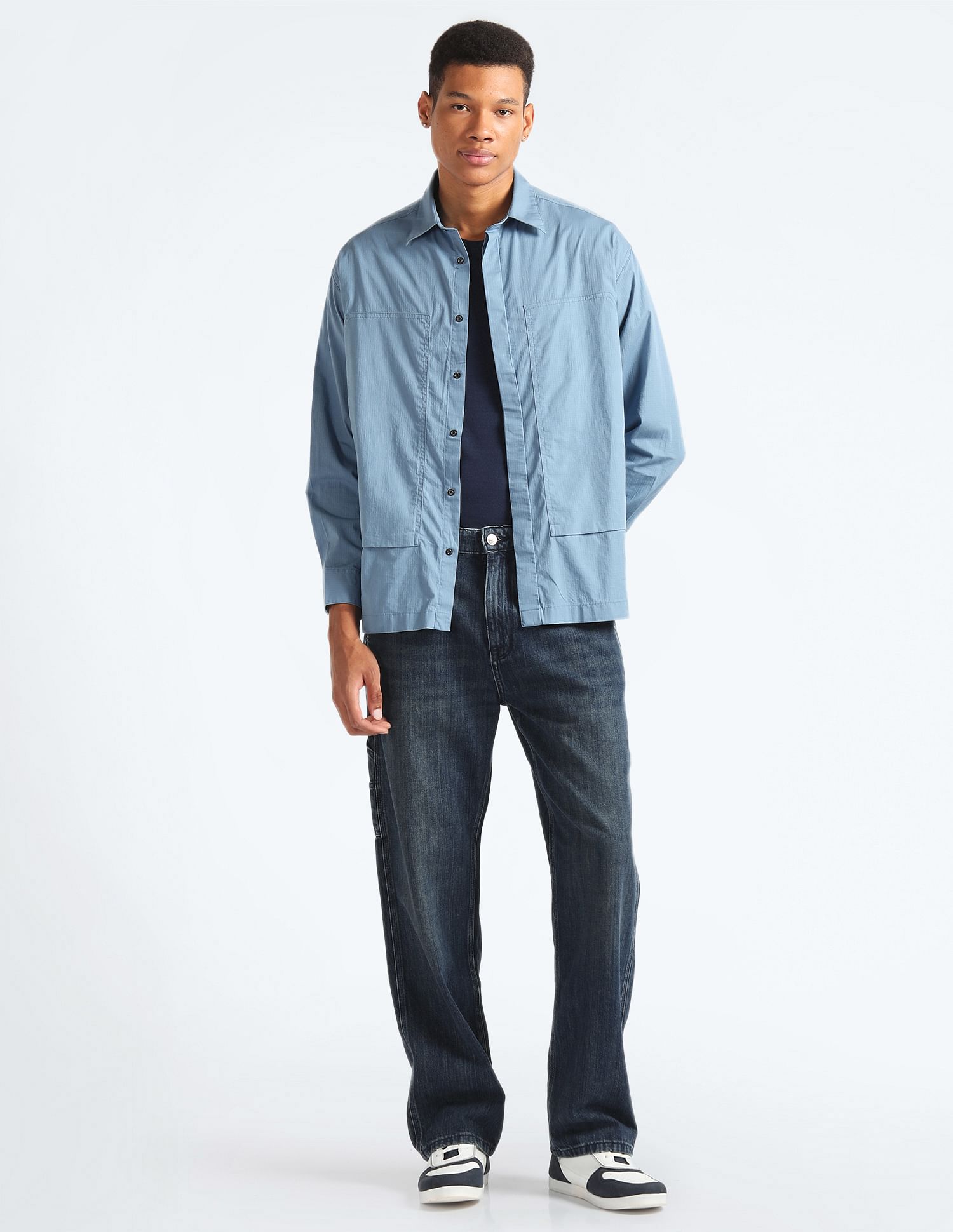 Flying Machine Oversized Ripstop Shirt