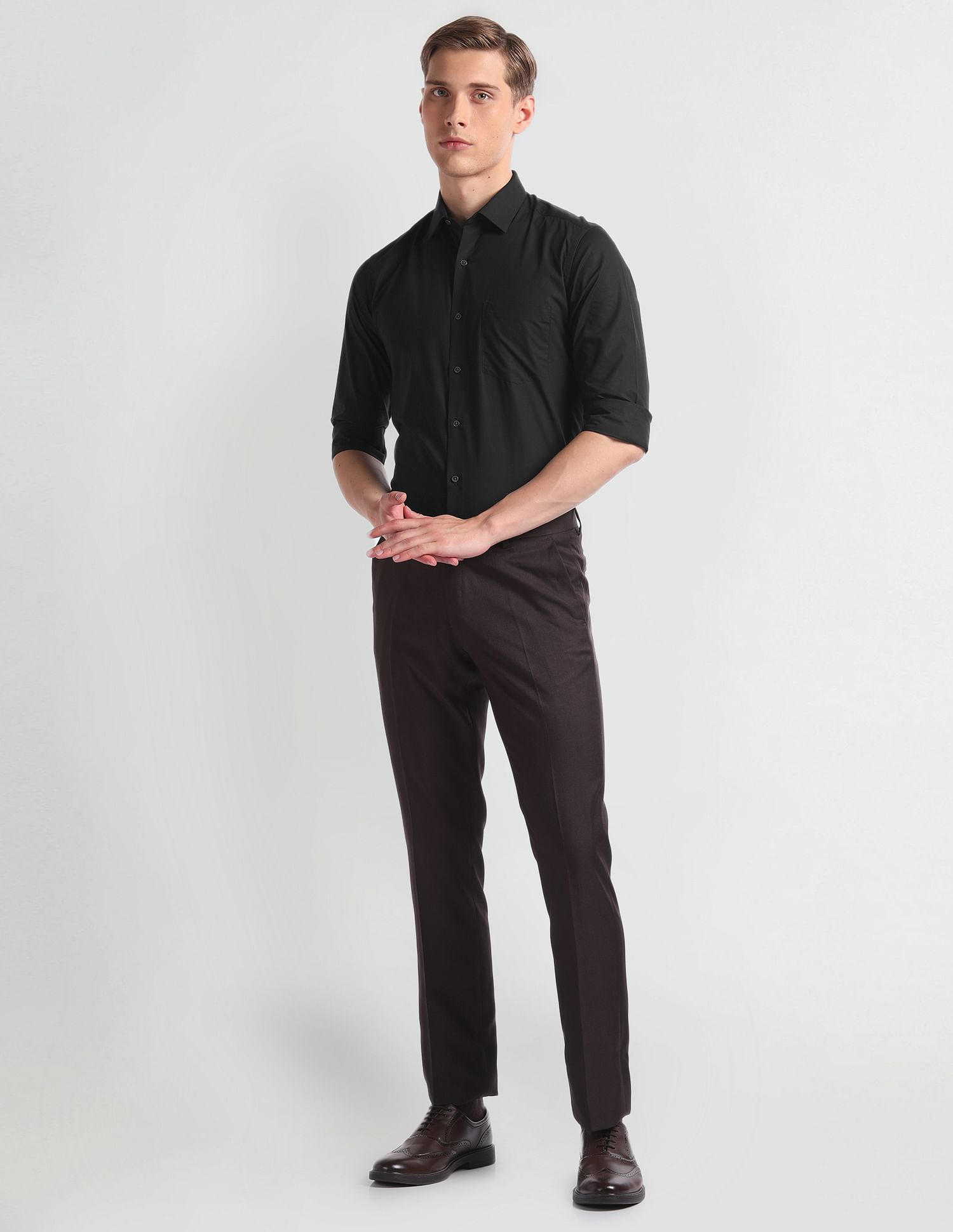 Arrow Newyork Skinny Fit Solid Shirt