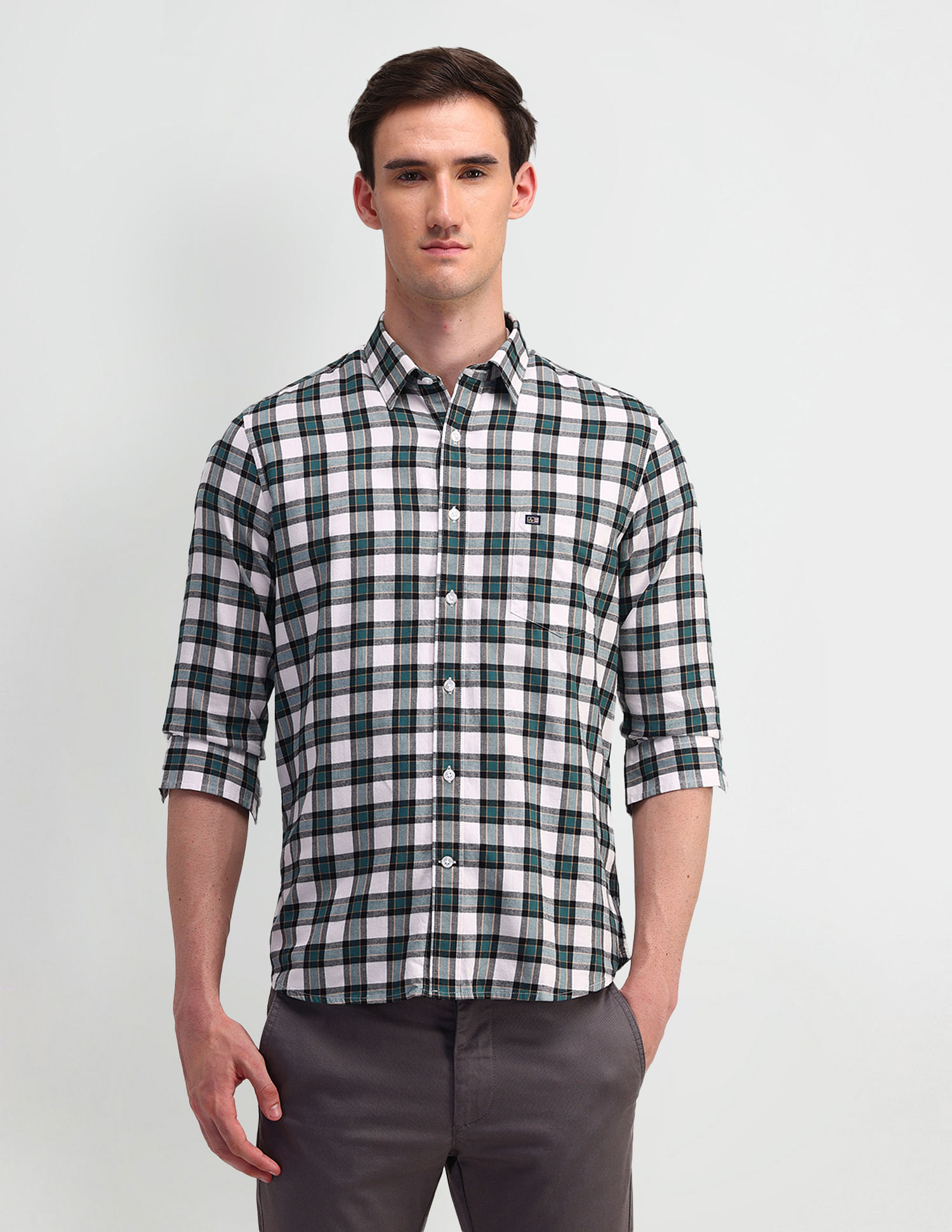 Arrow Sport Gingham Checks Cotton Shirt