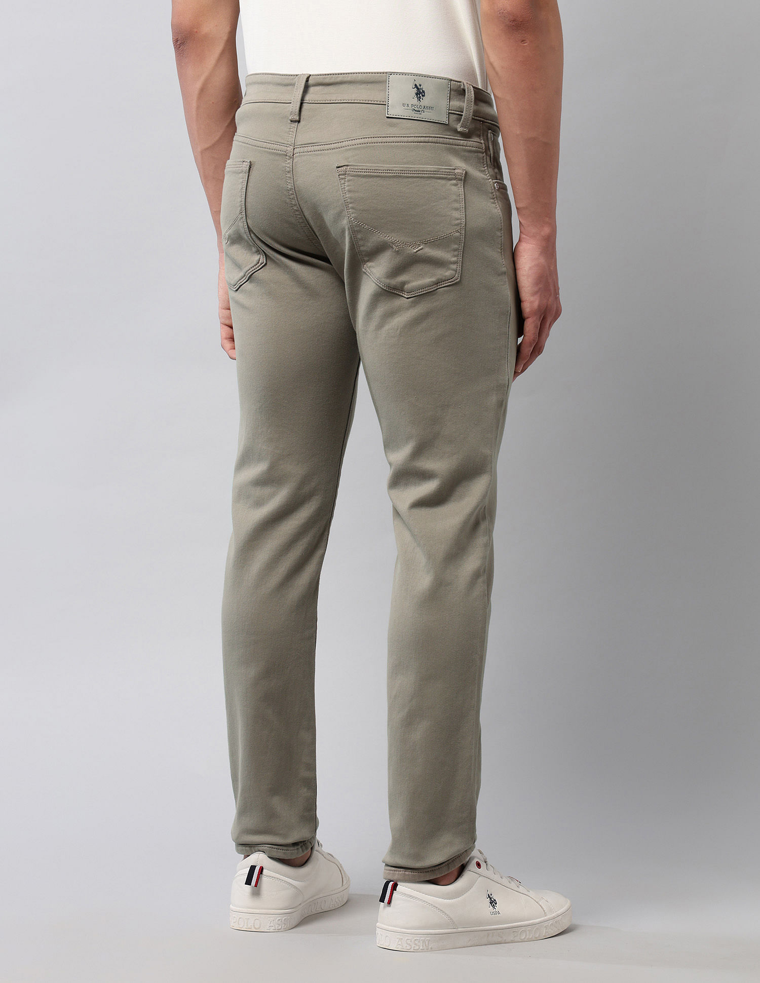 U.S. Polo Assn. Denim Co. Brandon Slim Tapered Fit White Jeans