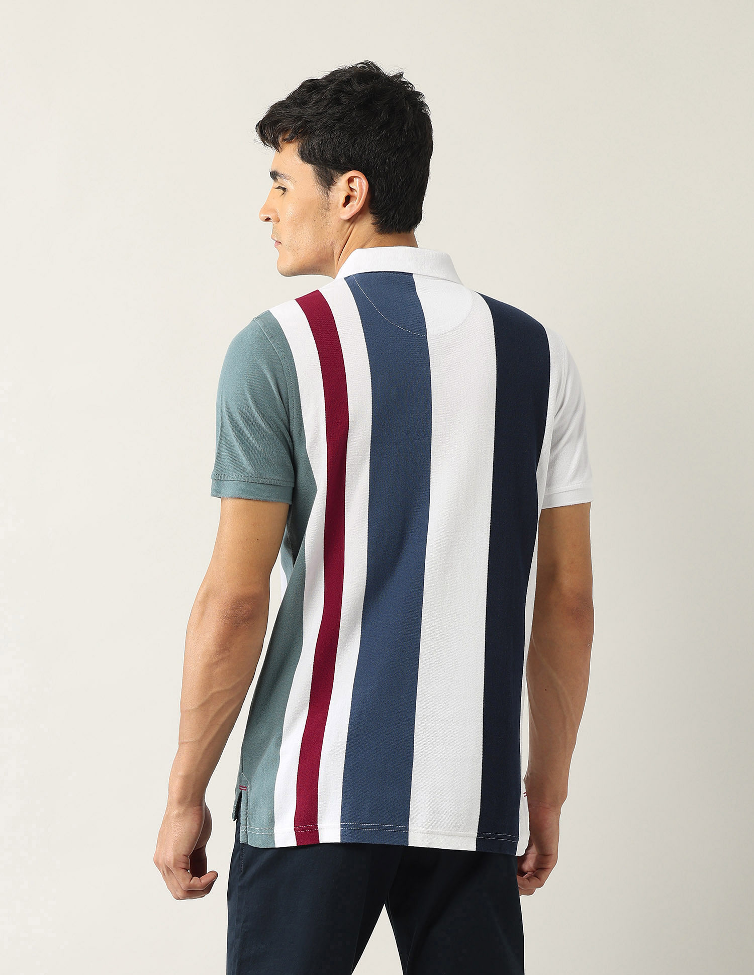 Arrow Sport Vertical Striped Regular Fit Polo Shirt