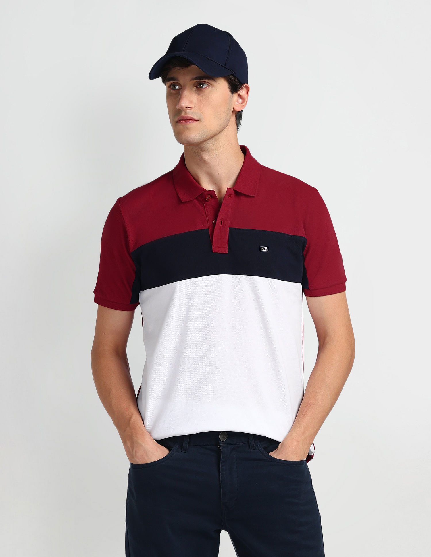 Arrow Sports Colour Block Logo Polo Shirt