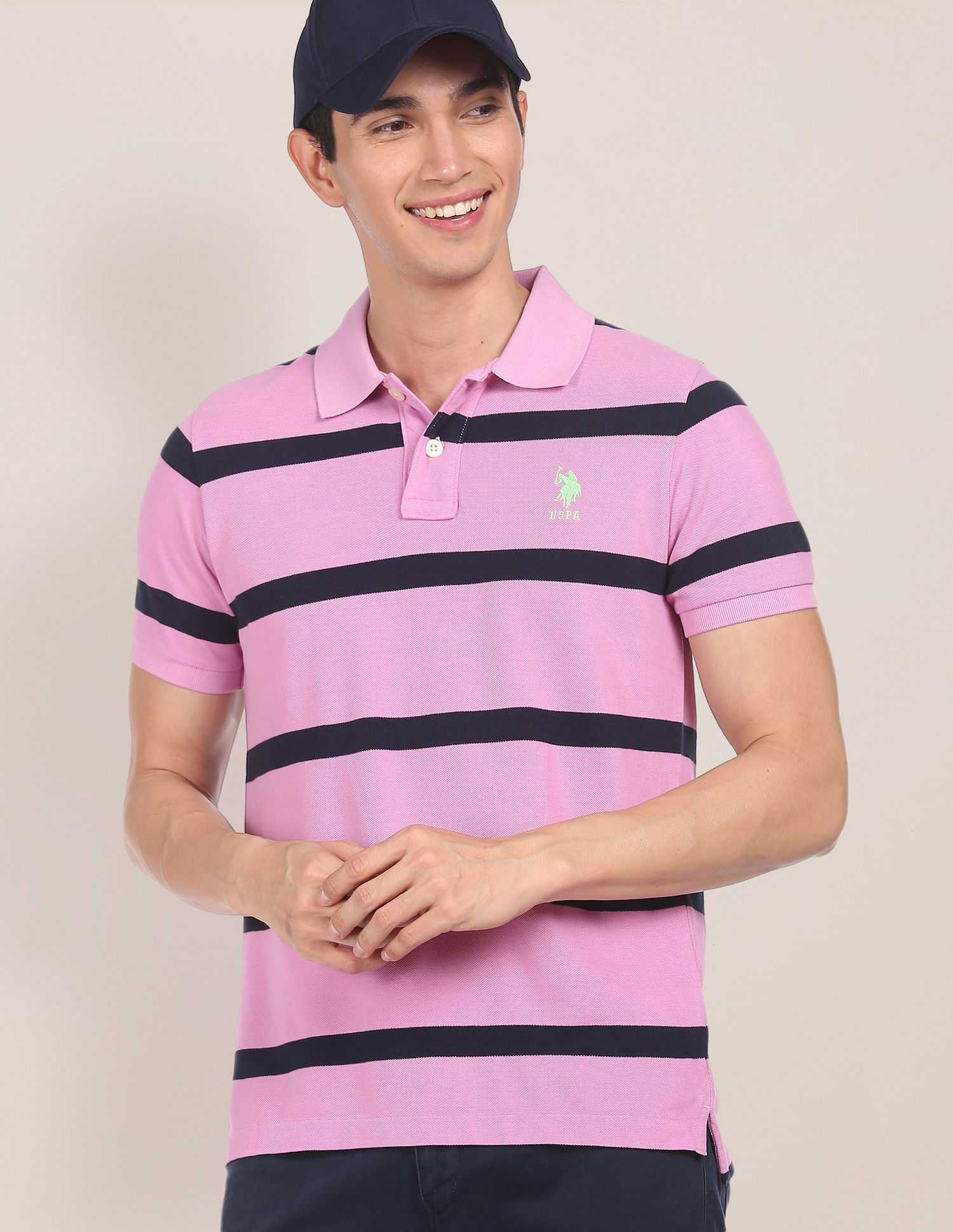 Striped hotsell pique polo