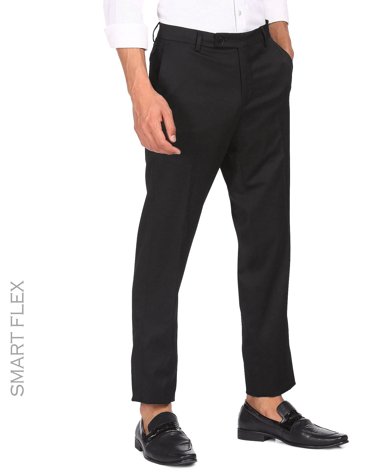 Buy Arrow Newyork Mid Rise Patterned Smart Flex Formal Trousers - NNNOW.com