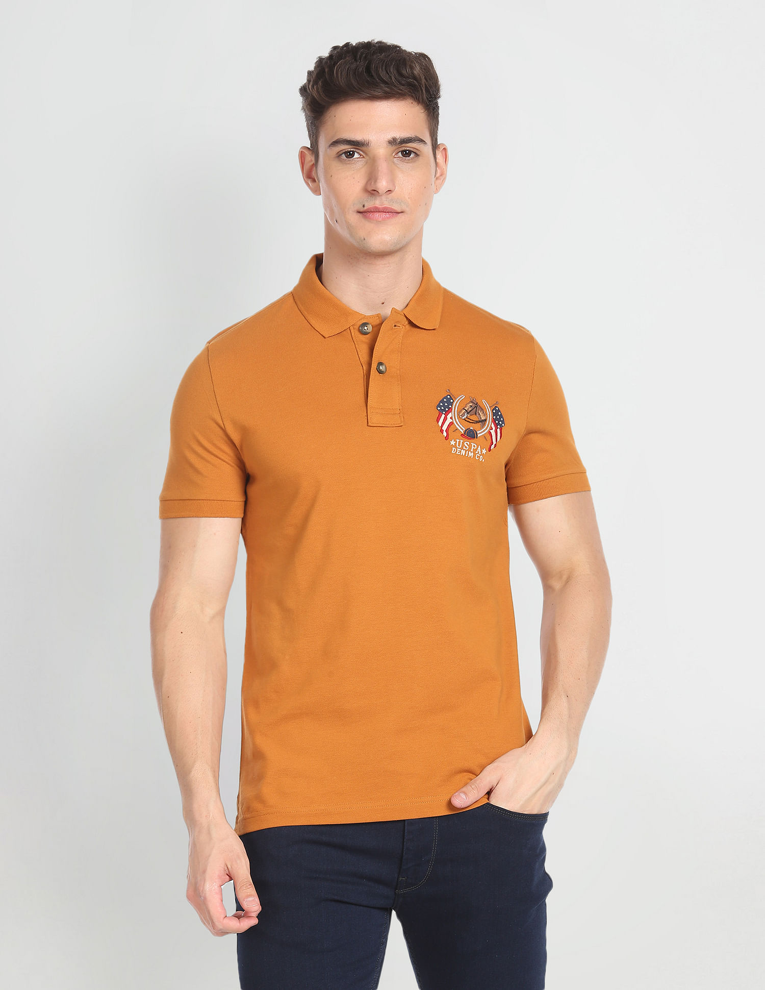 U.S. Polo Assn. Denim Co. Solid Cotton Polo Shirt