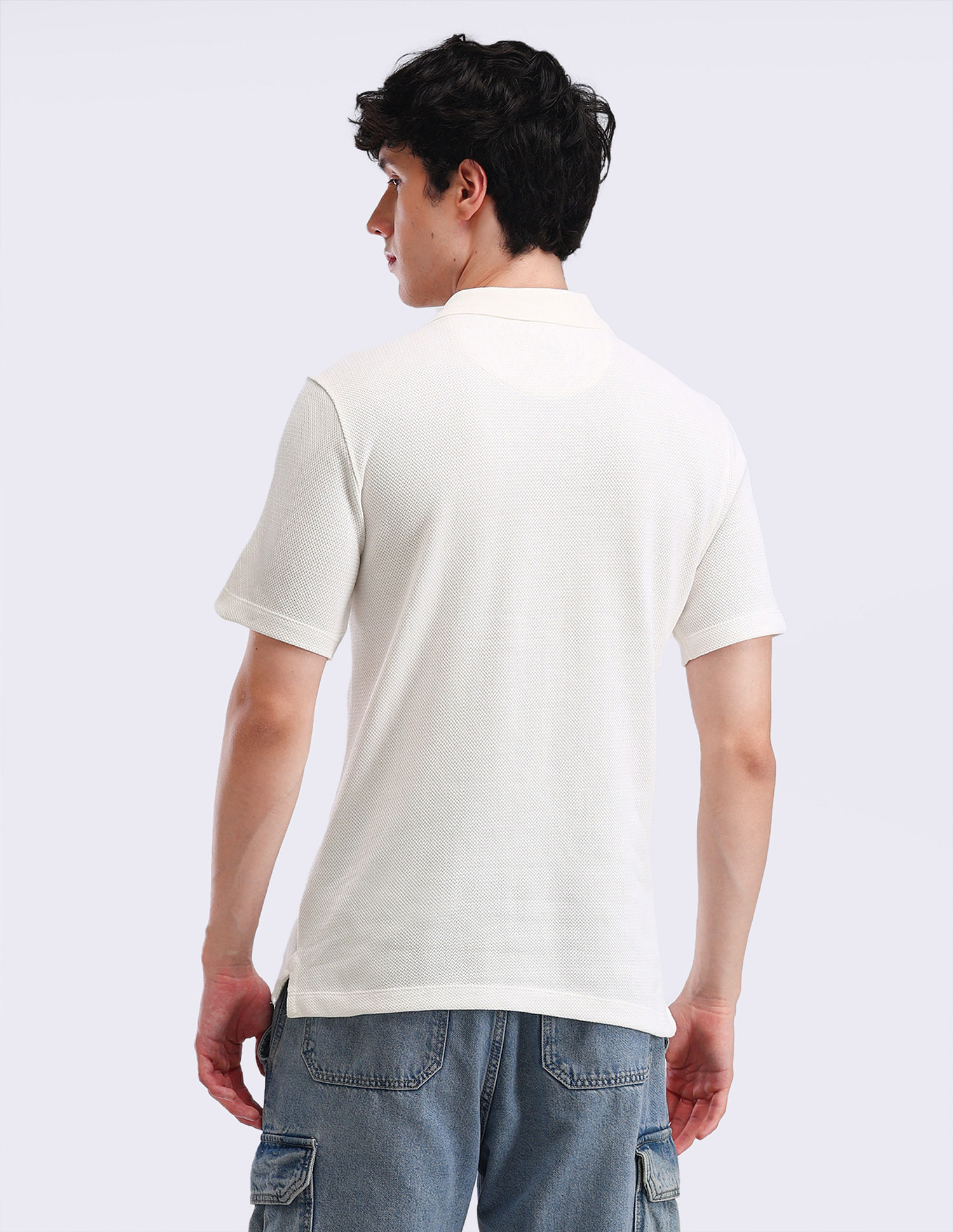 Flying Machine Typography Printed Relaxed Polo Shirt