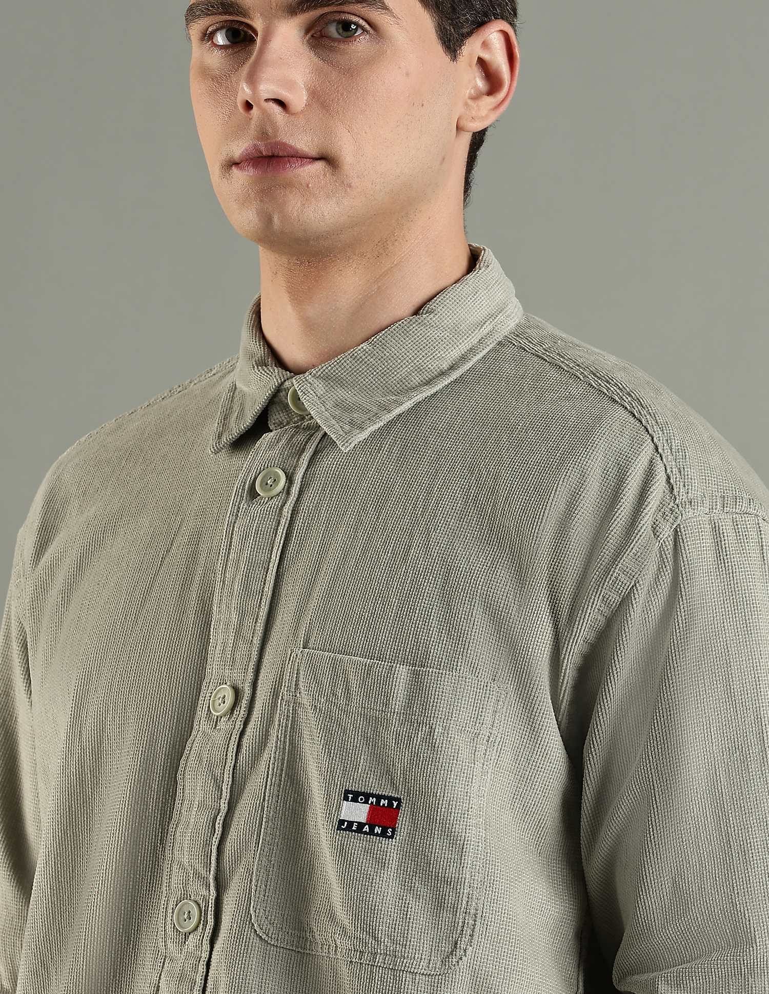 Tommy Hilfiger Solid Oversized Fit Cotton Shirt