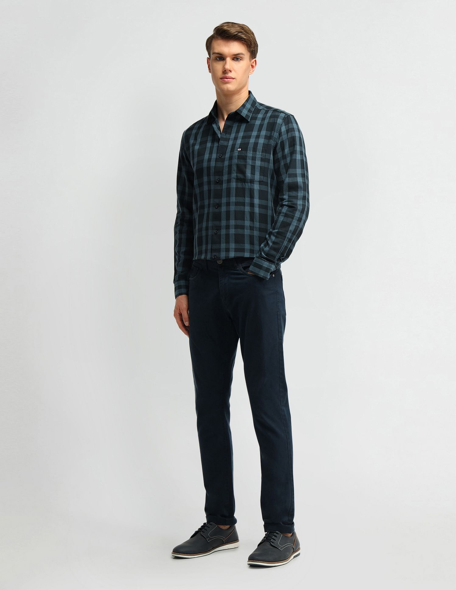 Arrow Sport Dobby Gun Club Checked Shirt