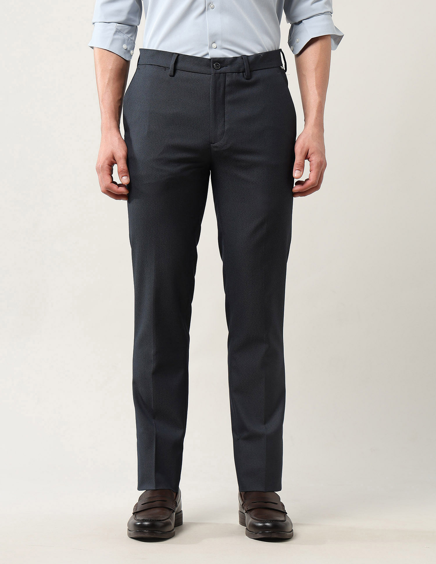 Arrow Newyork Mid Rise Autoflex Polyester Trousers