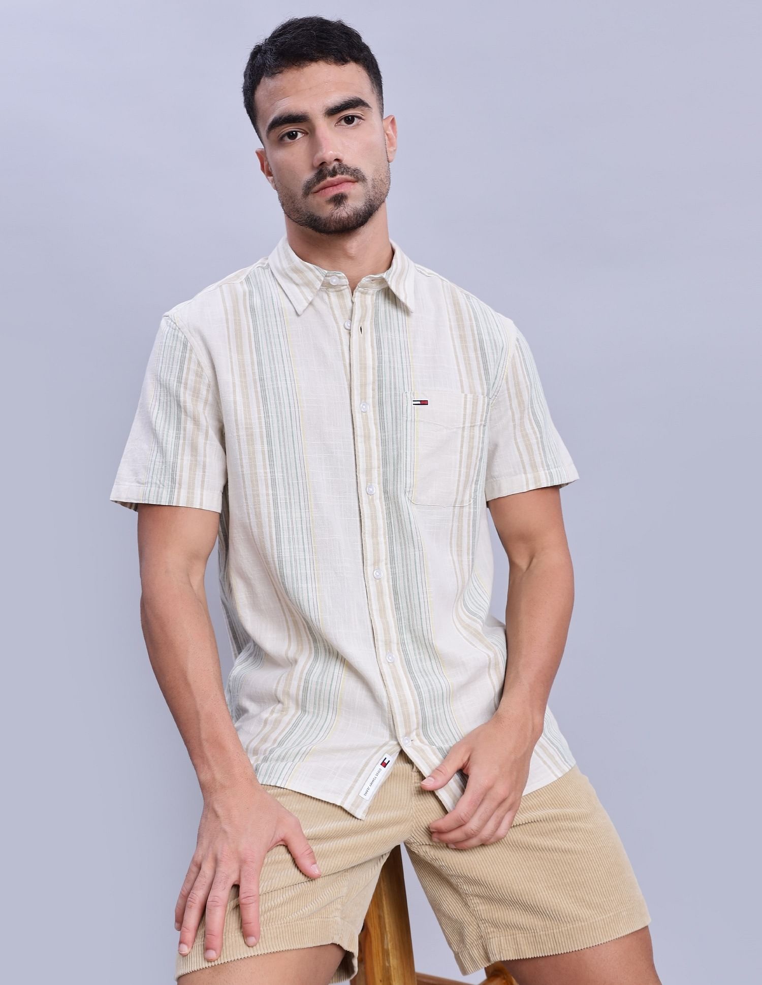 Tommy Hilfiger Striped Regular-Fit Woven Shirts