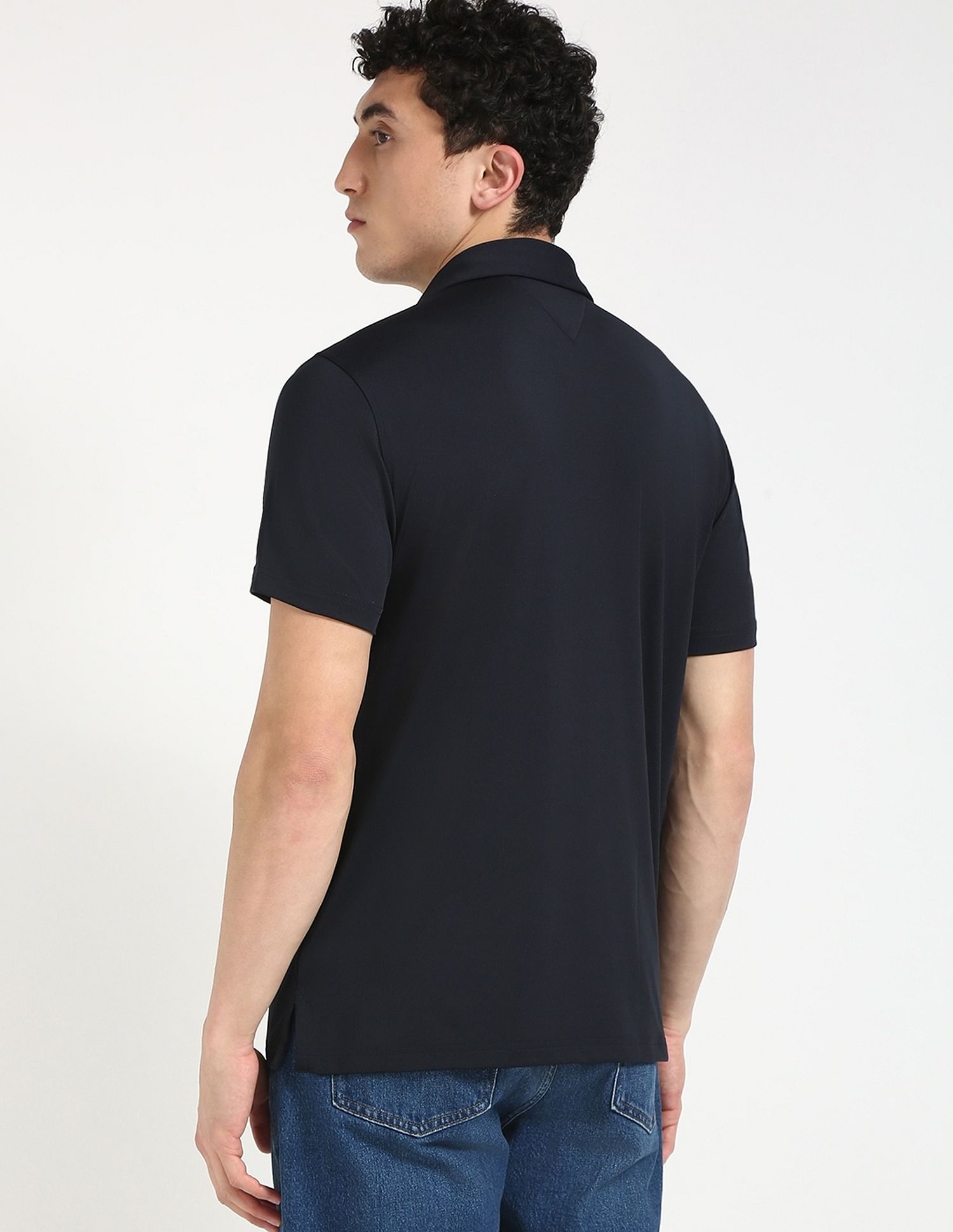 Tommy Hilfiger Solid Regular-Fit Cotton Polo Shirt