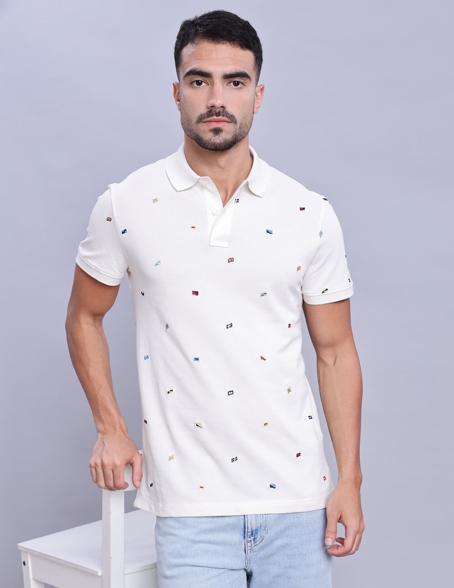 Tommy Hilfiger Embroidered Printed Regular-Fit Cotton Polo Shirts