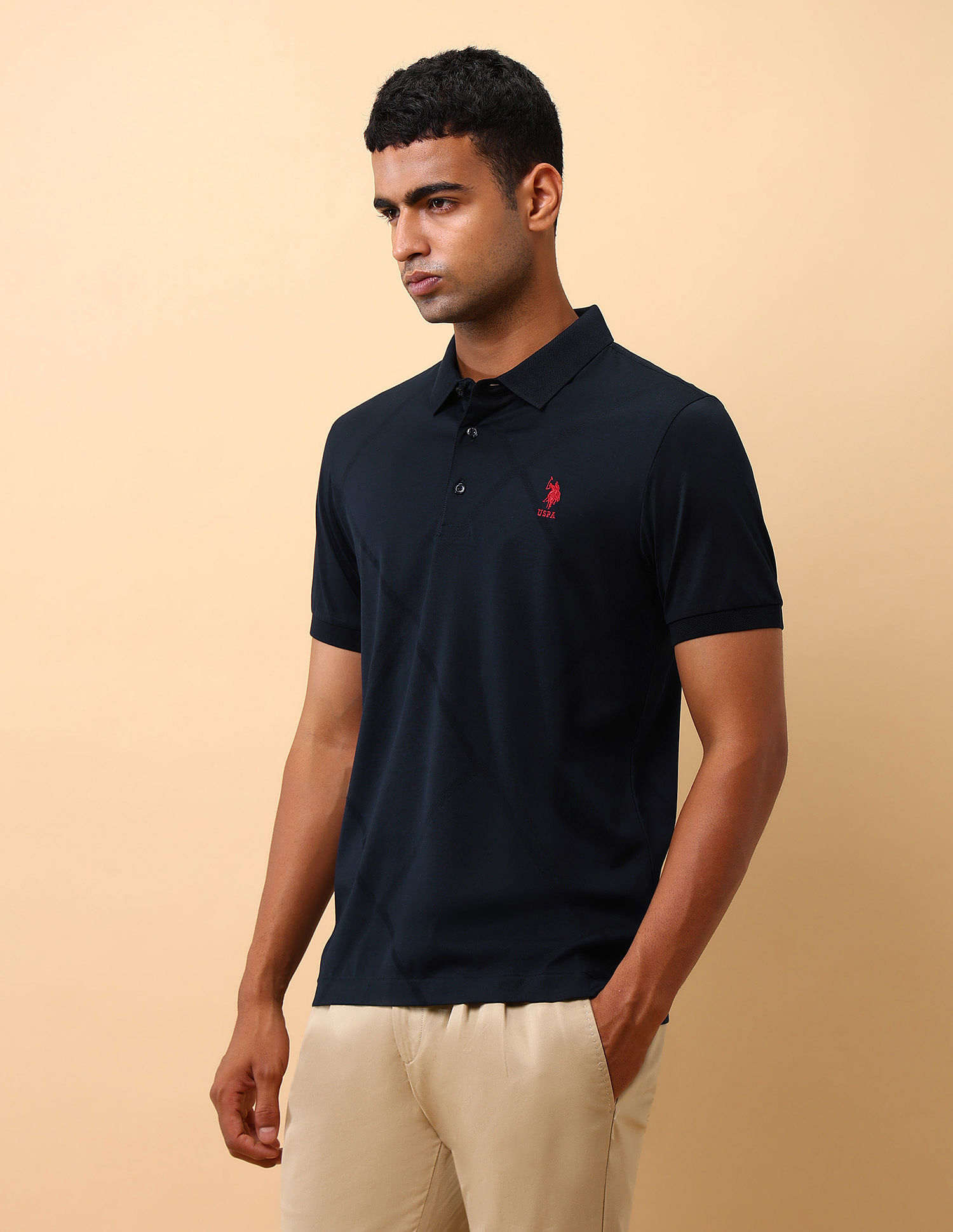 U.S. Polo Assn. Textured Slim Fit Polo Shirt