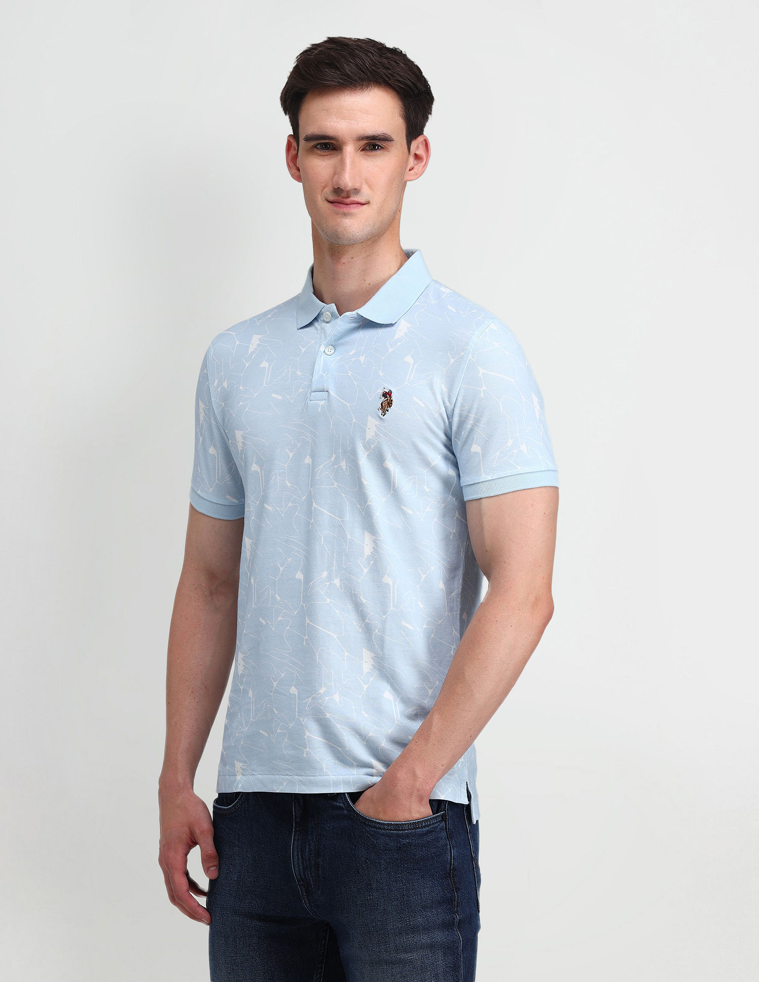 U.S. Polo Assn. Denim Co. Muscle Fit Printed Polo Shirt