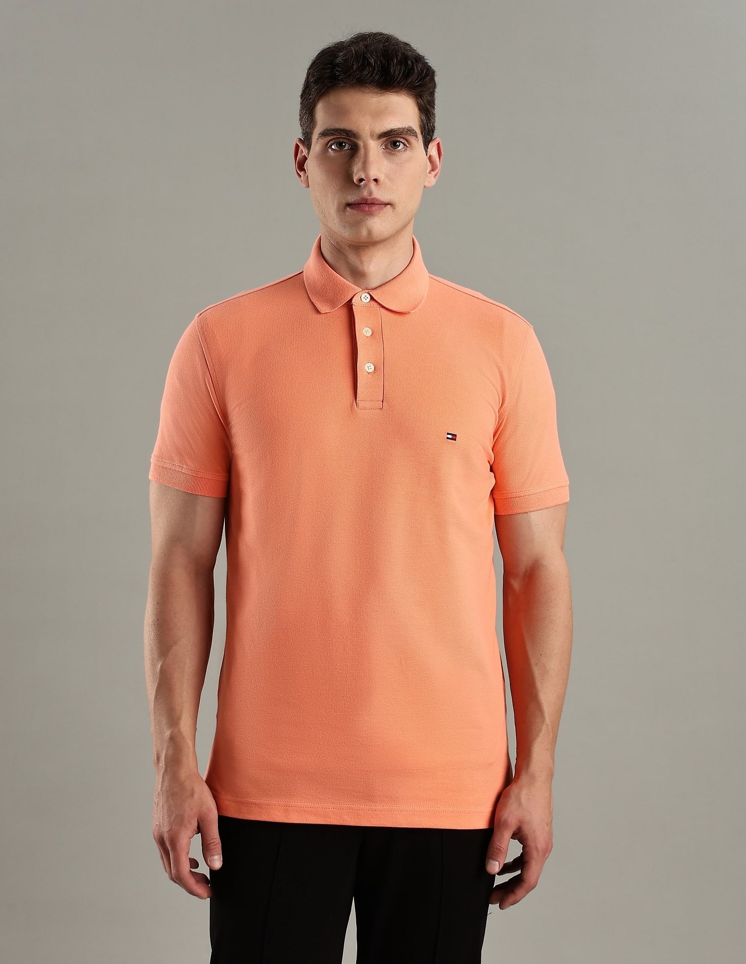 Tommy Hilfiger Solid Slim-Fit Cotton Polo T-Shirt