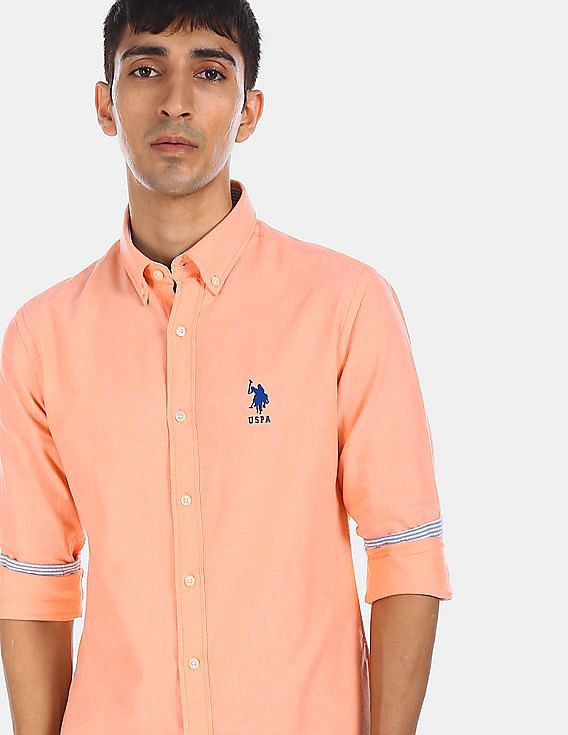 us polo orange shirt