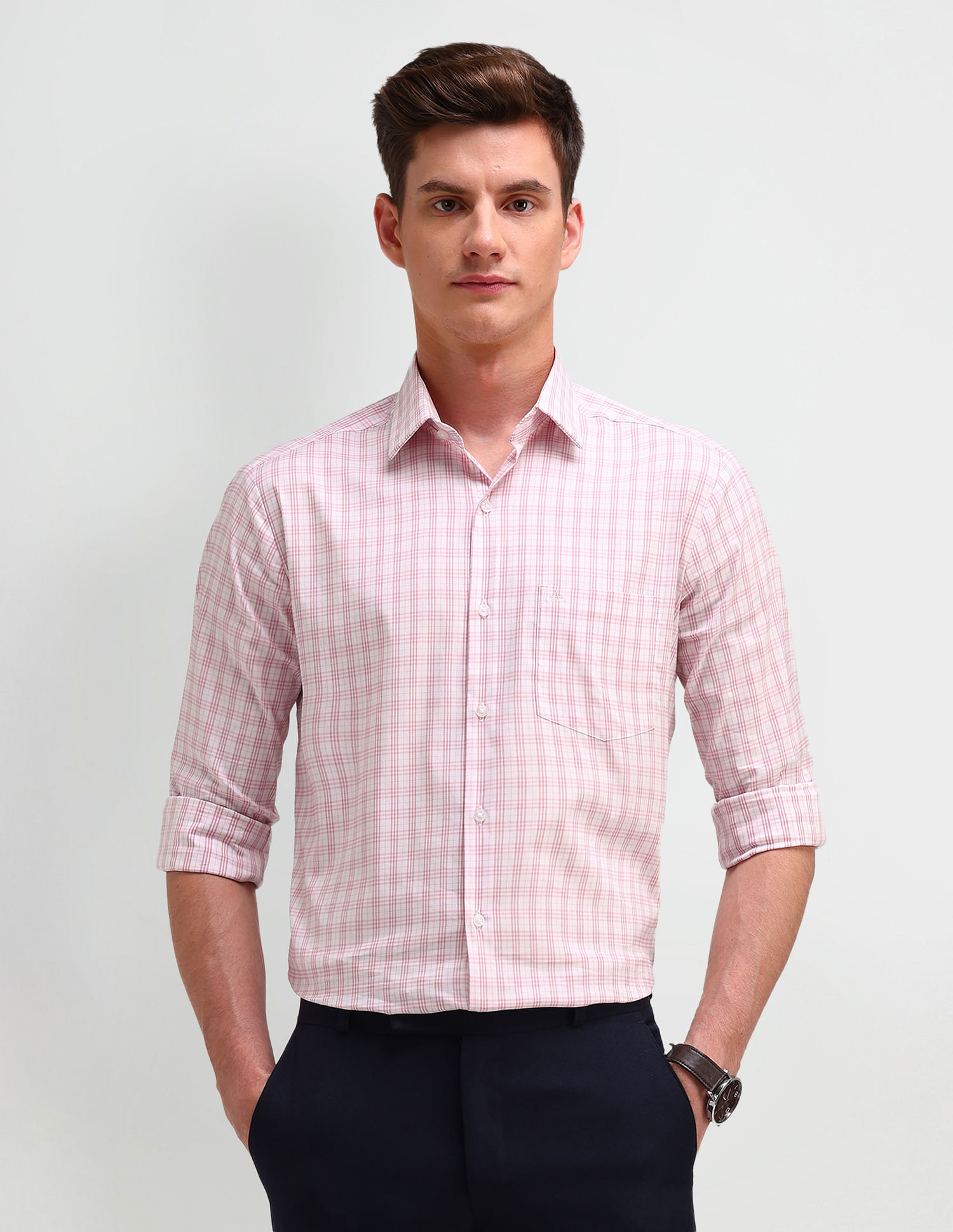 Arrow Slim Fit All-Over Pattern Shirt