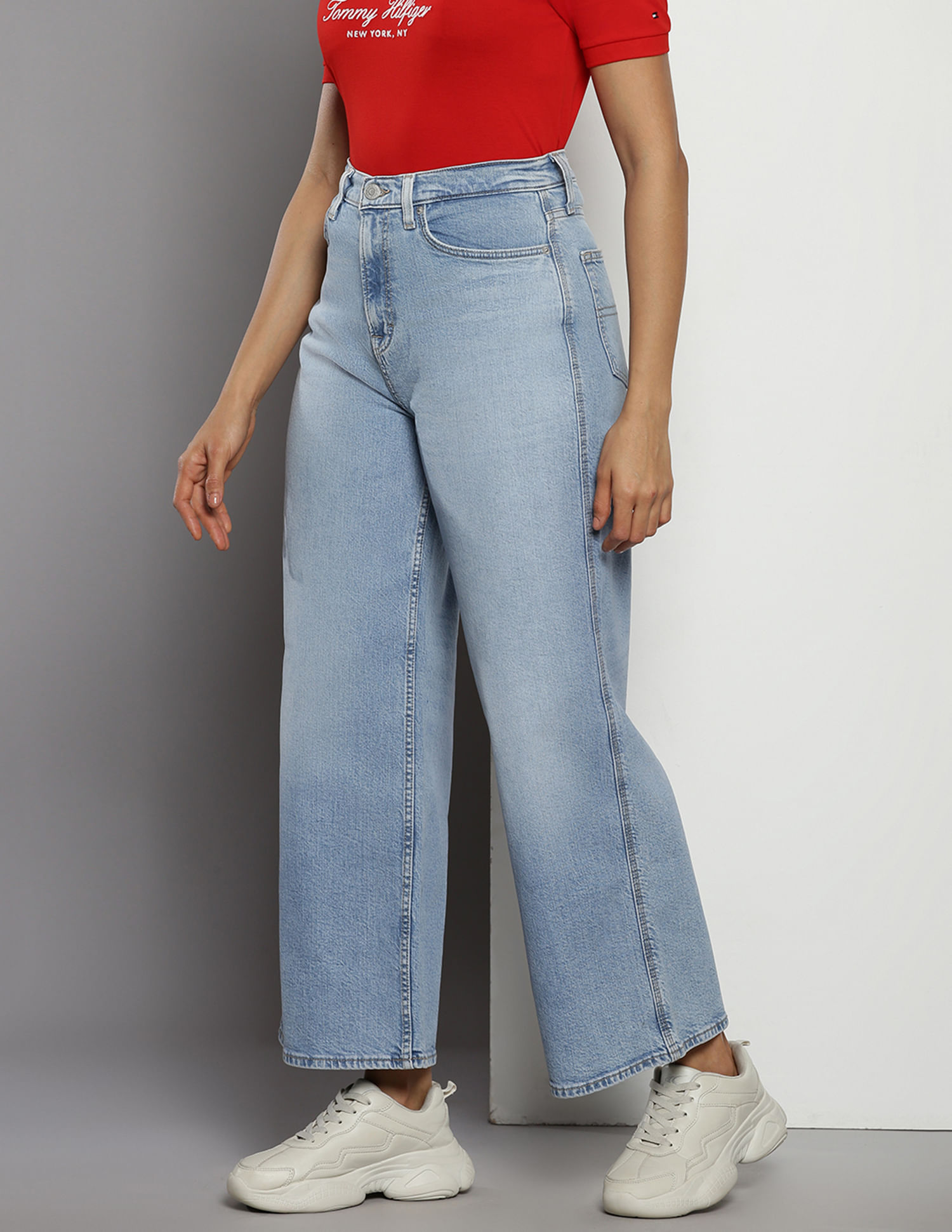 Buy Tommy Hilfiger High Rise Claire Wide Leg Jeans