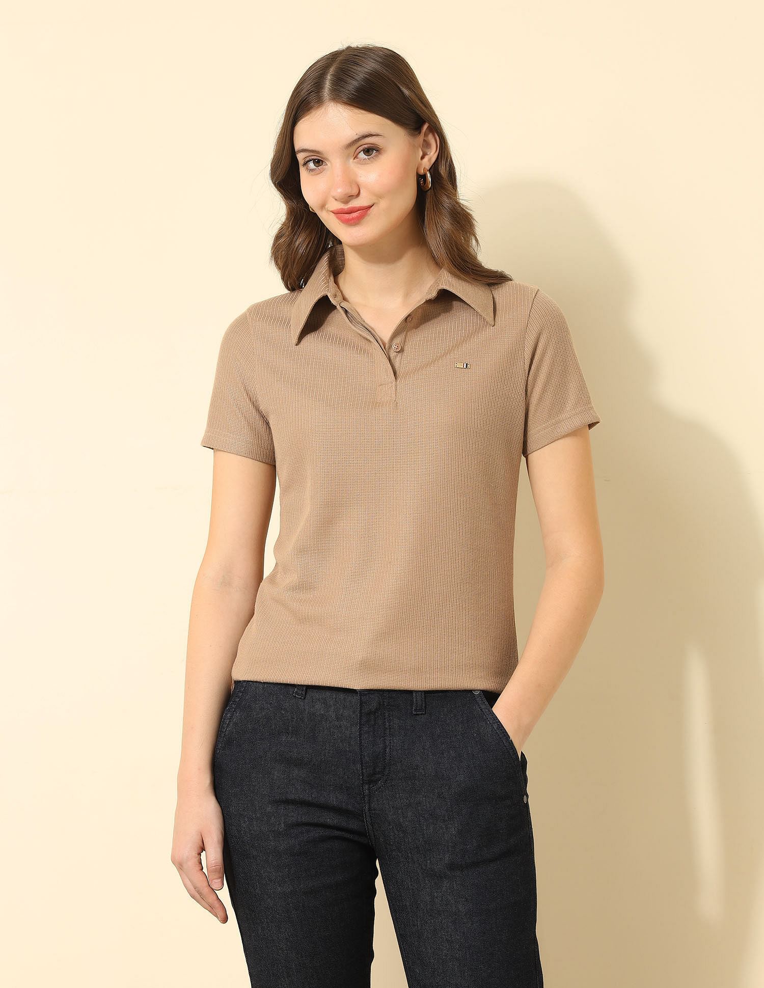U.S. Polo Assn. Women Regular Fit Solid Polo Shirt