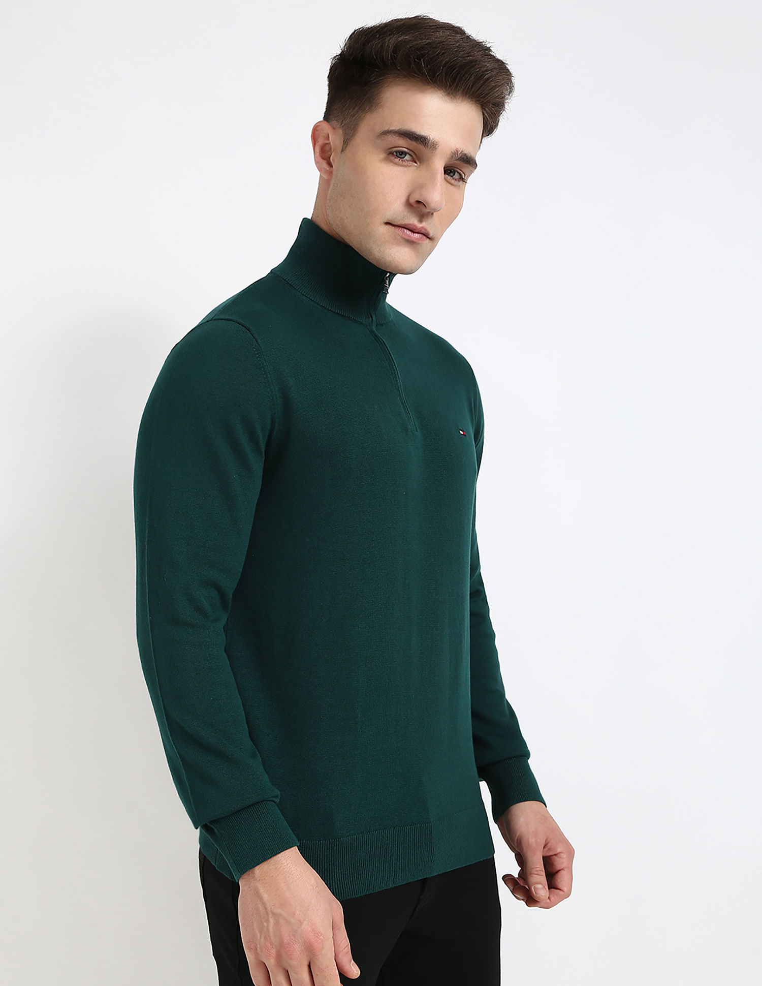 Tommy Hilfiger Solid Regular-Fit Cotton Sweater