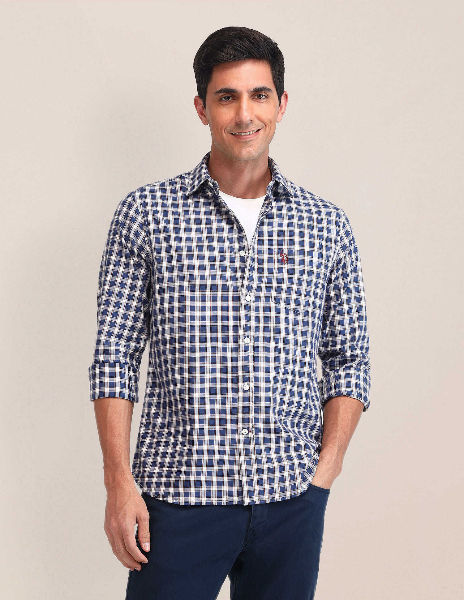 U.S. Polo Assn. Slim Fit Gingham Checked Shirt