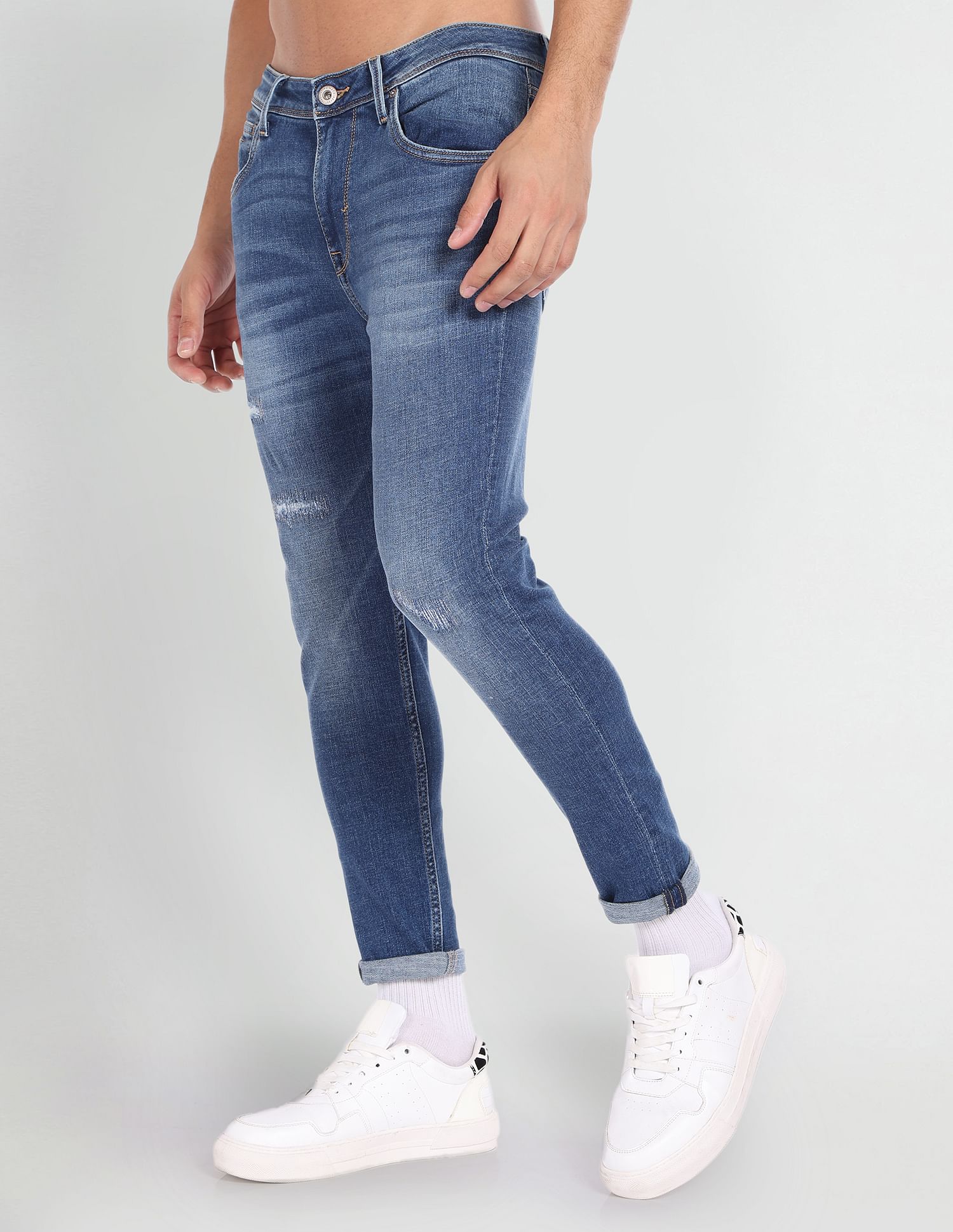 Flying Machine Skinny Fit Cropped Jeans