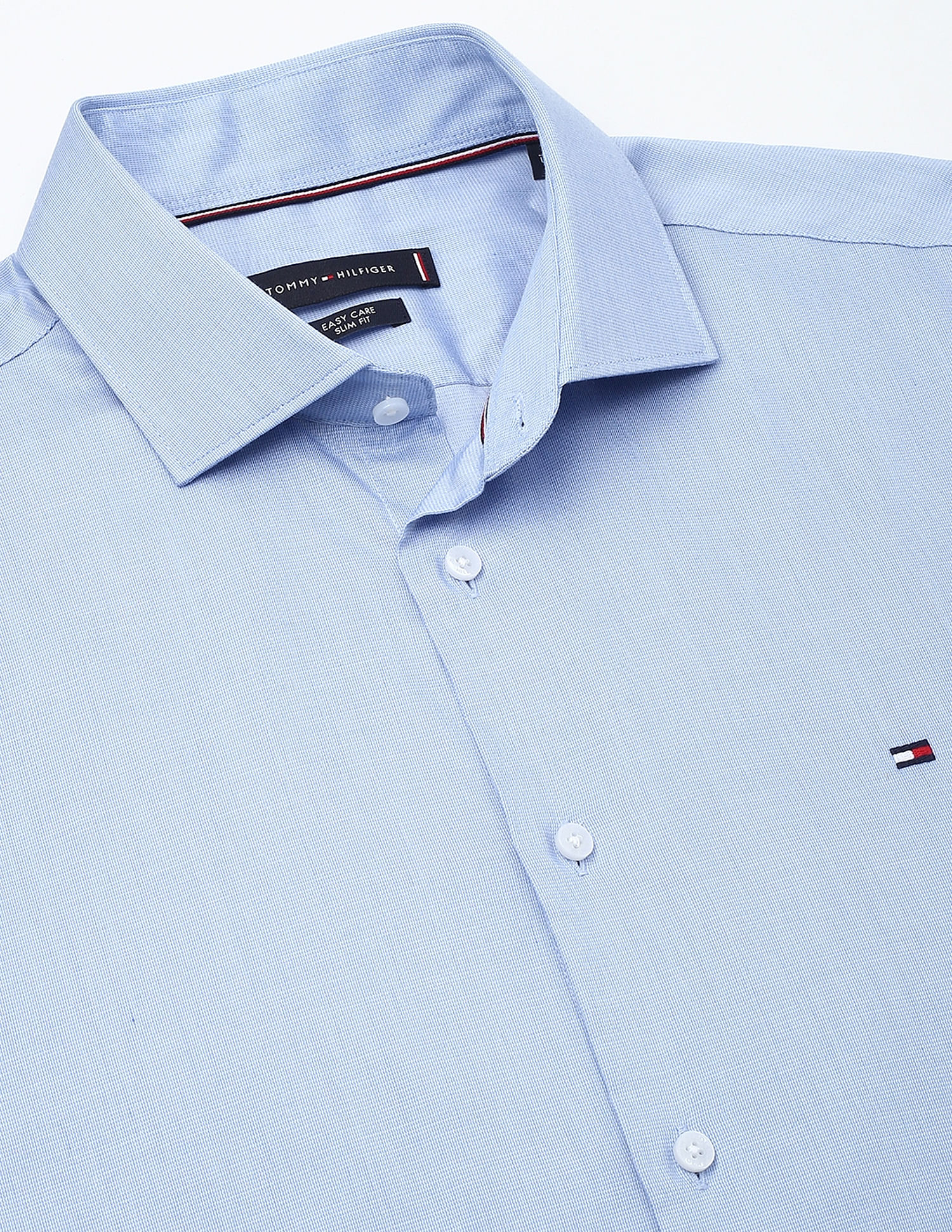 Tommy Hilfiger Blue Men's Shirt for Casual Elegance