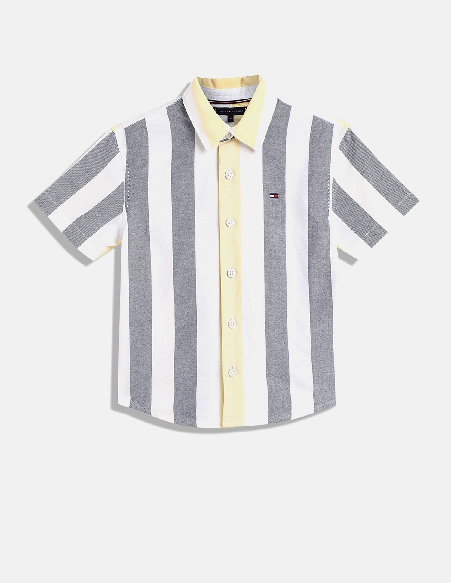 Tommy Hilfiger Kids Boys Striped Regular-Fit Cotton Shirt