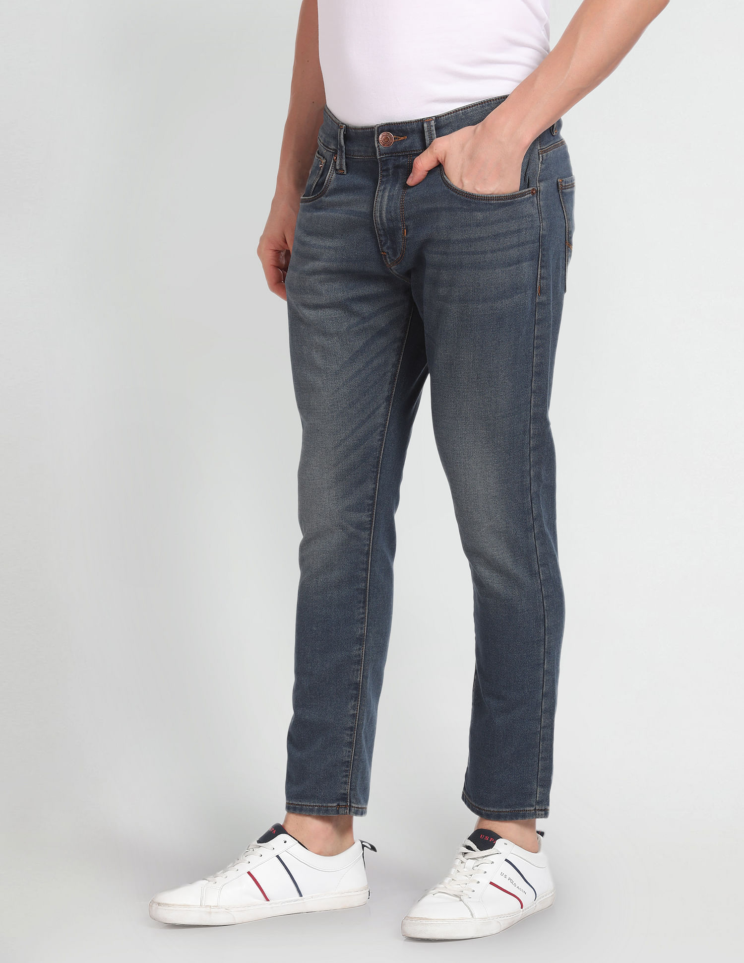 U.S. Polo Assn. Denim Co. Henry Cropped Fit Blue Jeans