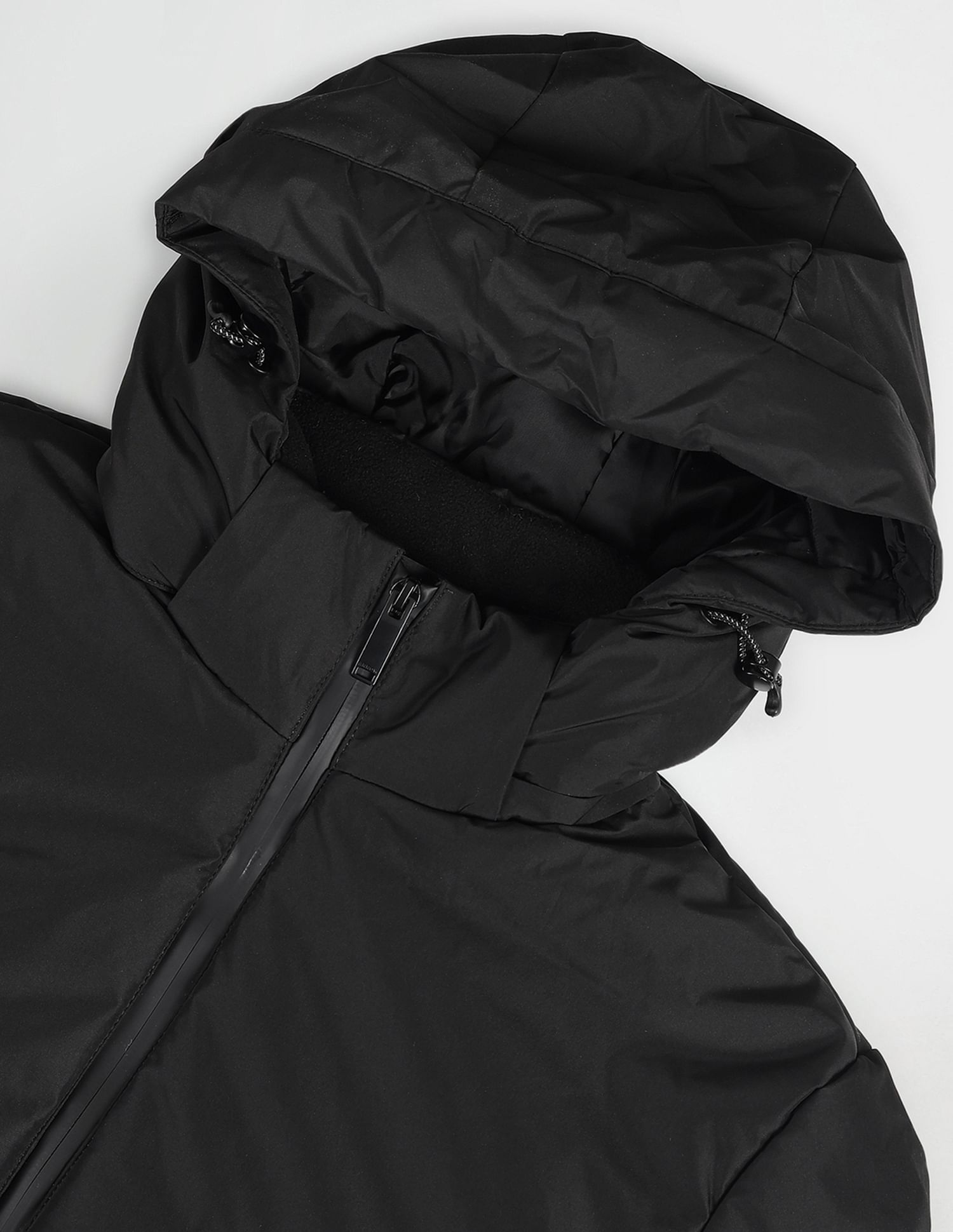 Arrow Sports Solid Hooded Puffer Jacket