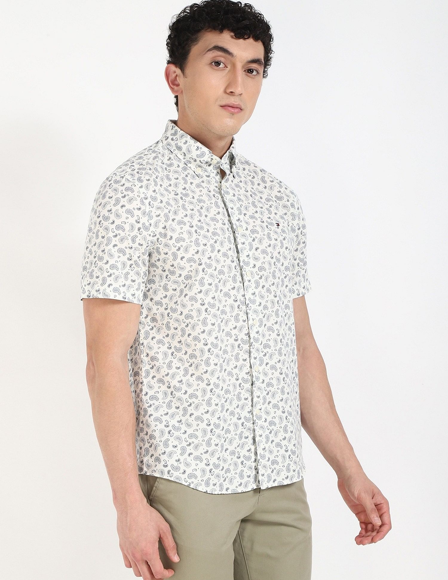Tommy Hilfiger Printed Regular-Fit Cotton Shirt